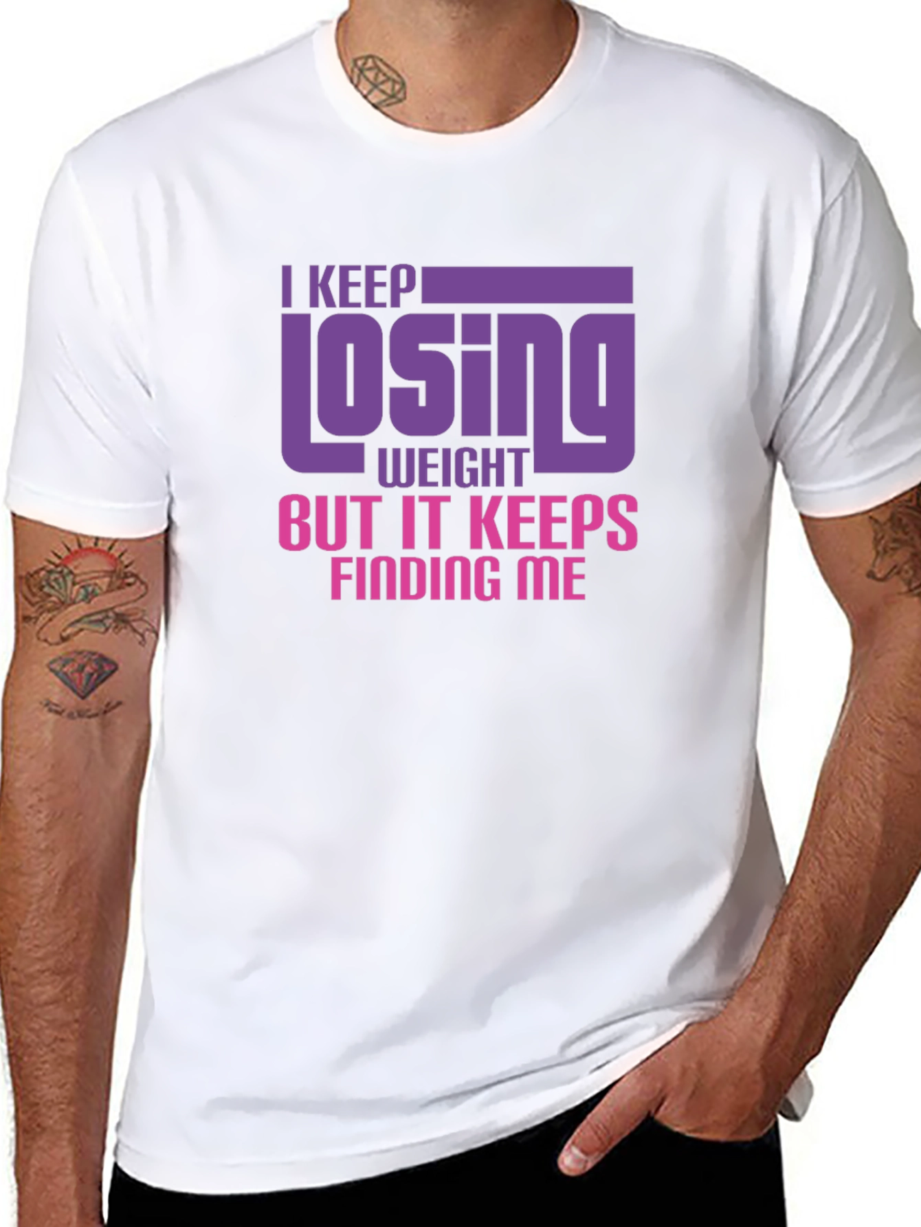 Black Funny Weight Loss T-Shirt - Losing Weight Humor view 8