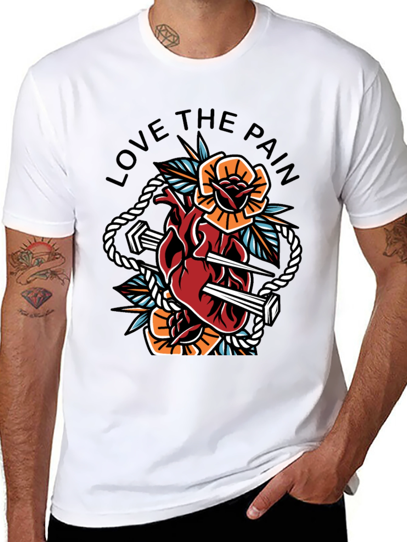 Black Love the Pain Graphic Tee view 8