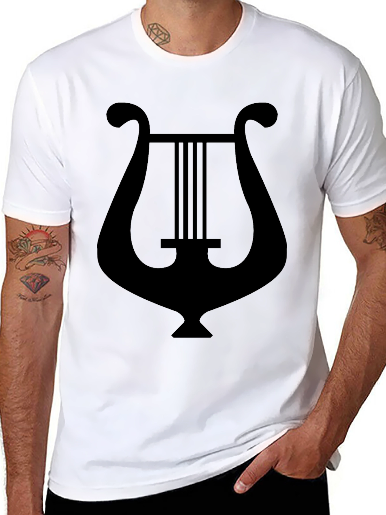 Black Lyre Graphic Tee - Classic Black T-Shirt view 8