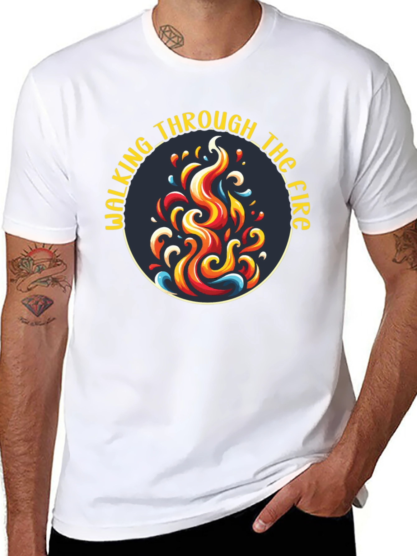 Black Walking Through the Fire Graphic T-Shirt view 8