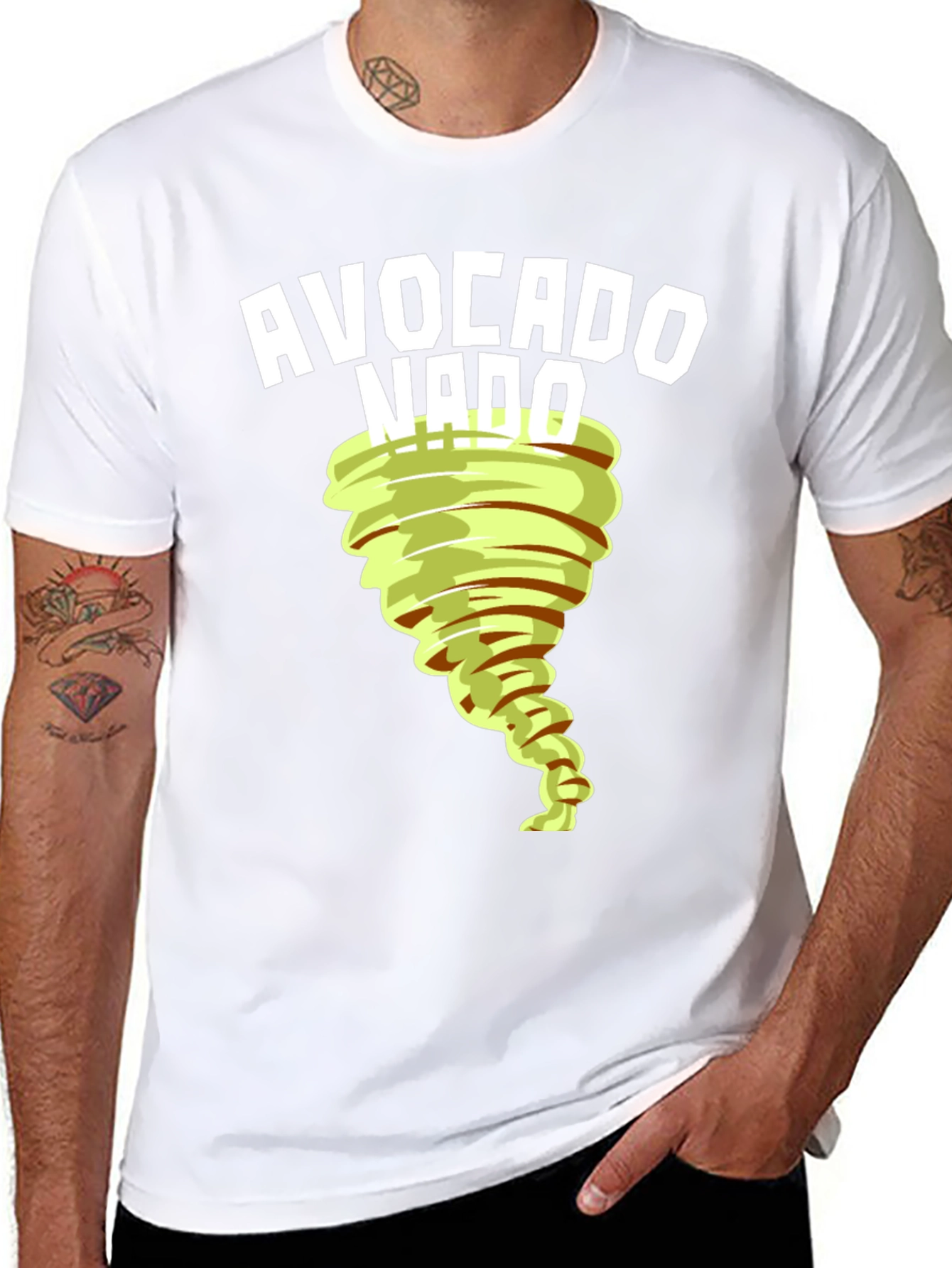 Black Avocado Tornado Graphic T-Shirt - Unique Design view 8