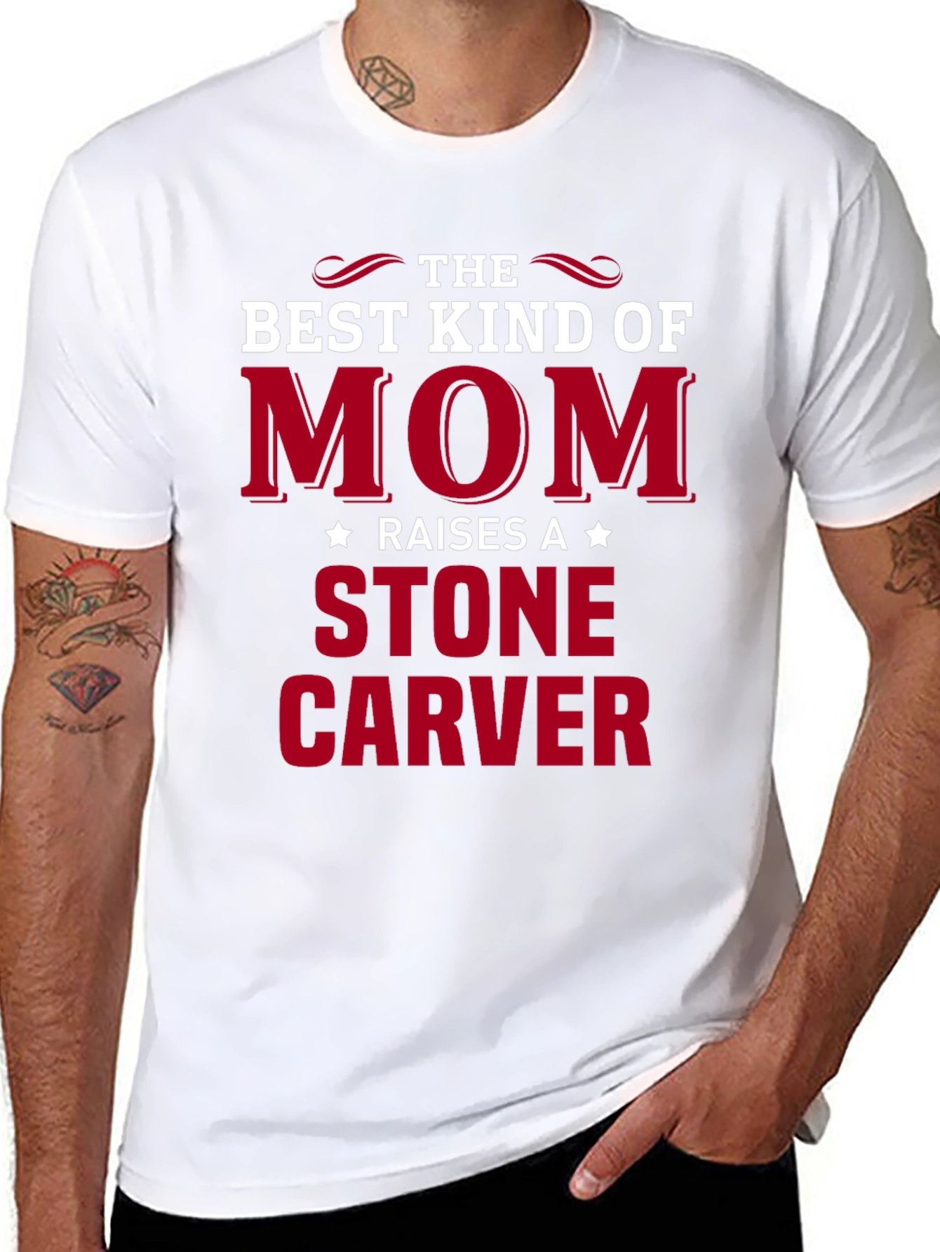Black Best Kind of Mom Stone Carver T-Shirt view 8
