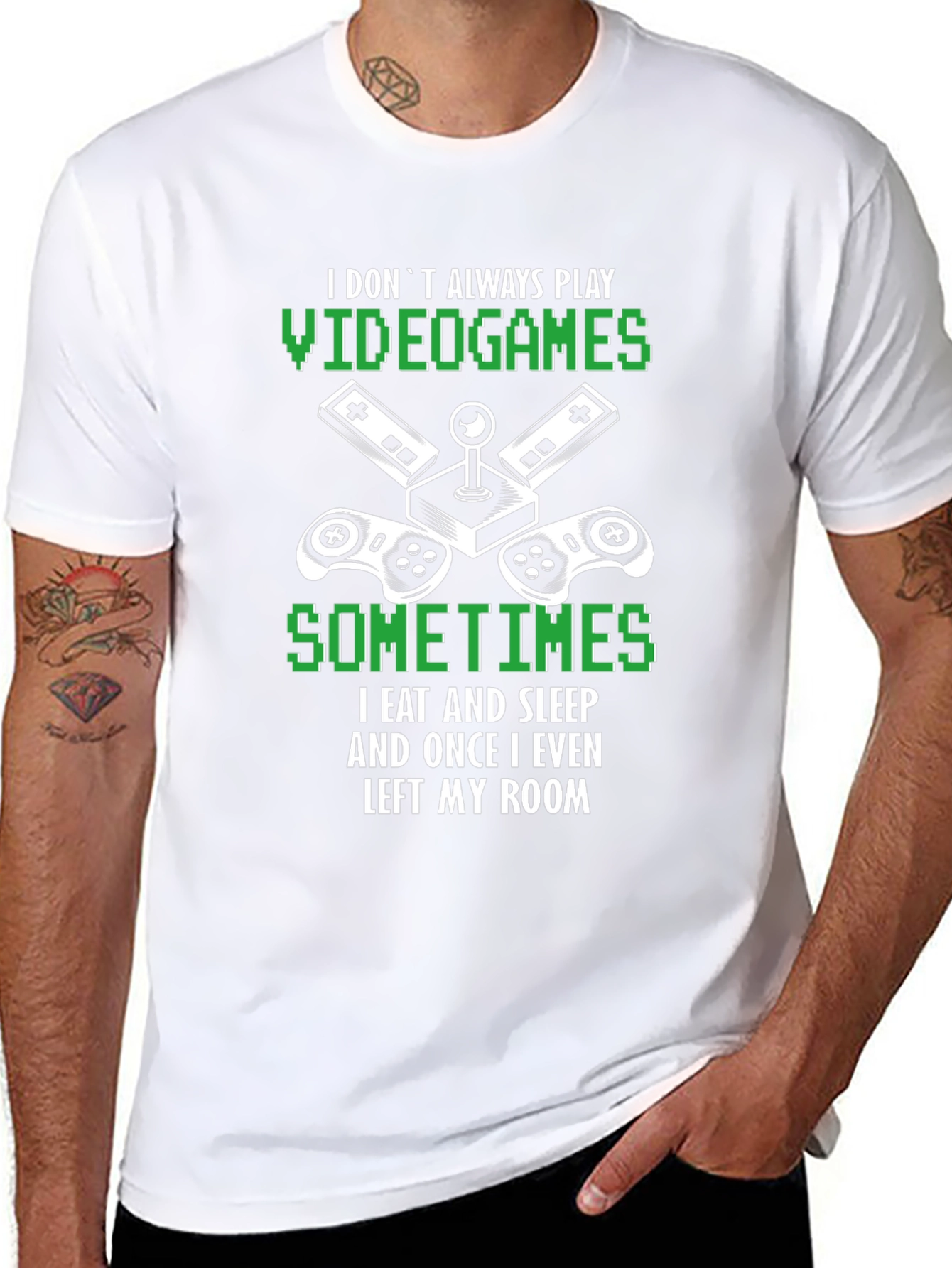 Black Gamer T-Shirt: I Don't Always Play Video Games view 8