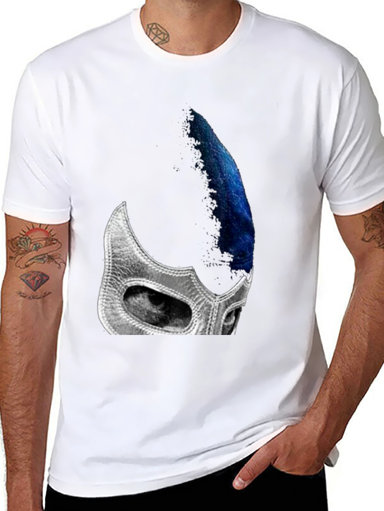 Black Wrestler Mask T-Shirt - Unique Graphic Tee view 8