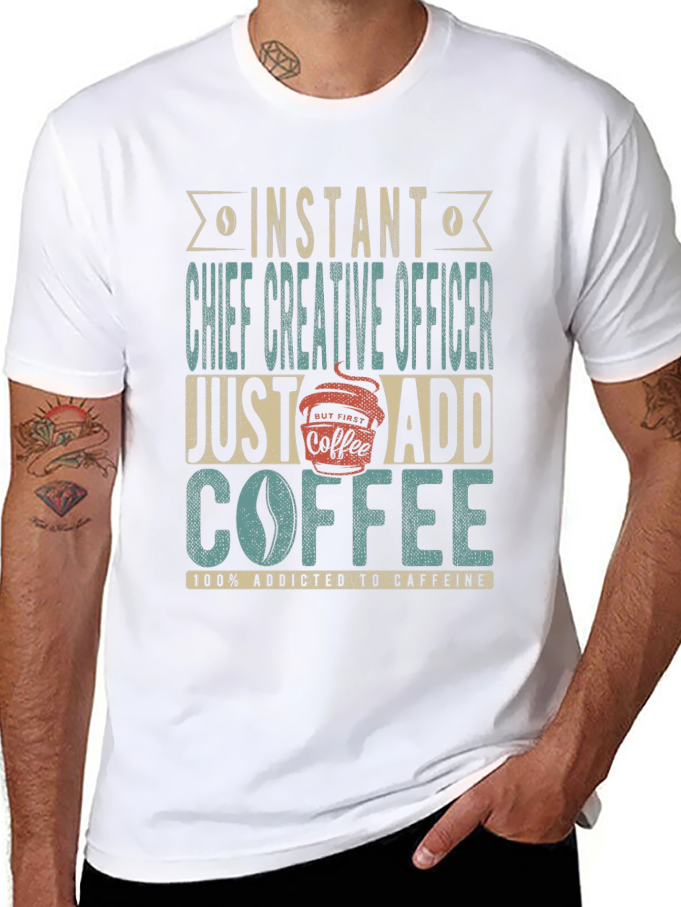 Black Instant Chief Creative Officer Coffee T-Shirt view 8