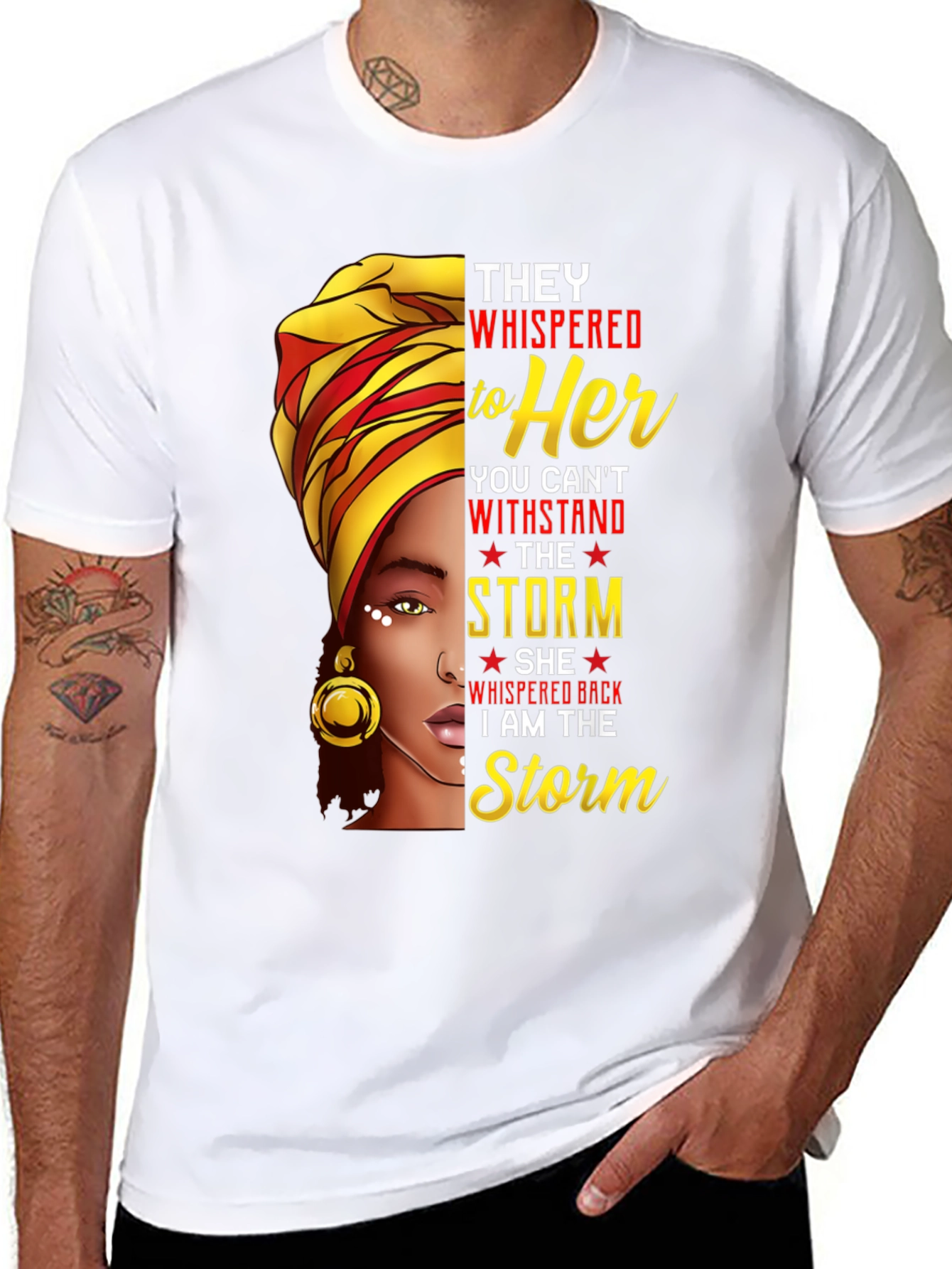 Black Empowered Woman Graphic T-Shirt - I Am The Storm view 8