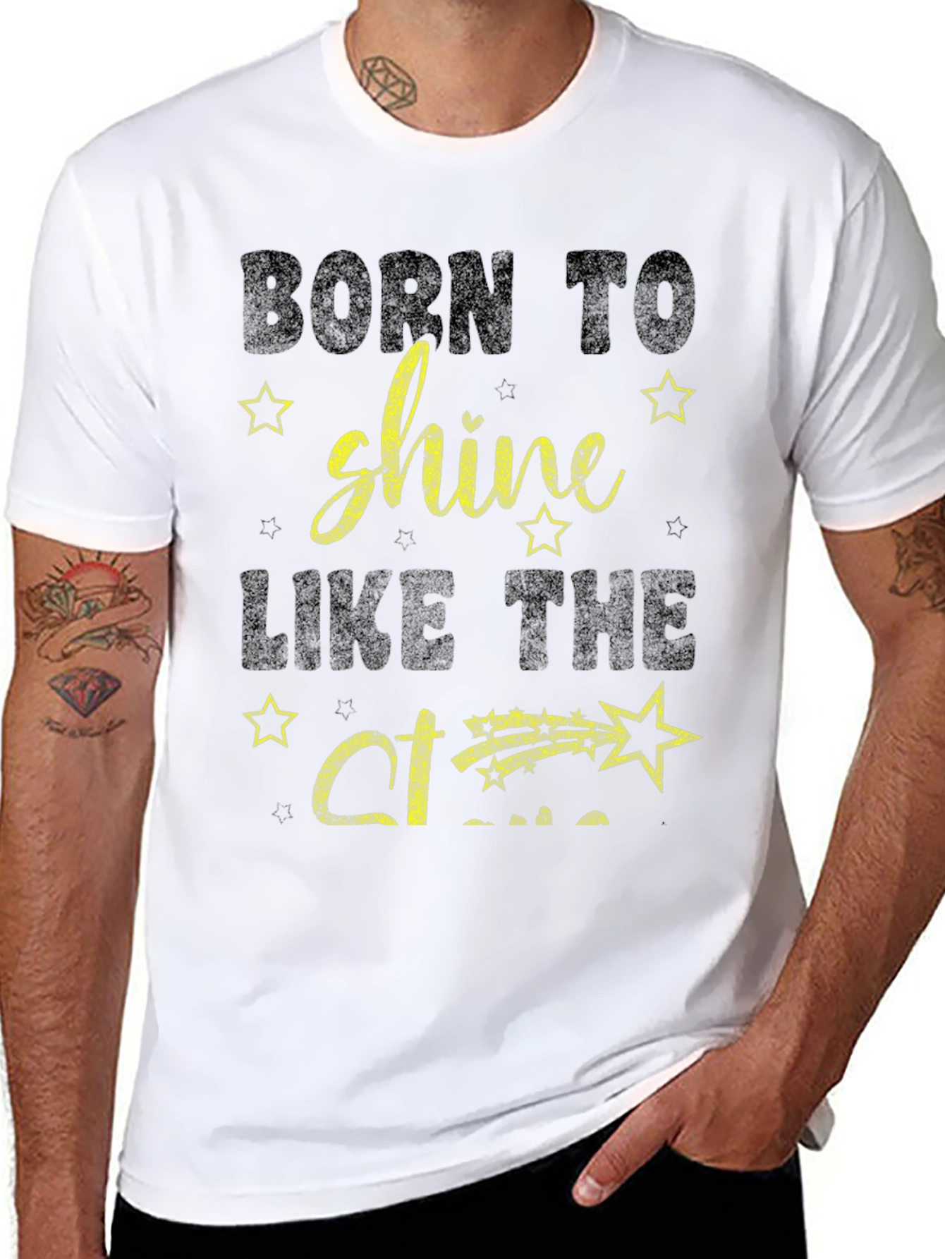 Black Born To Shine T-Shirt view 8