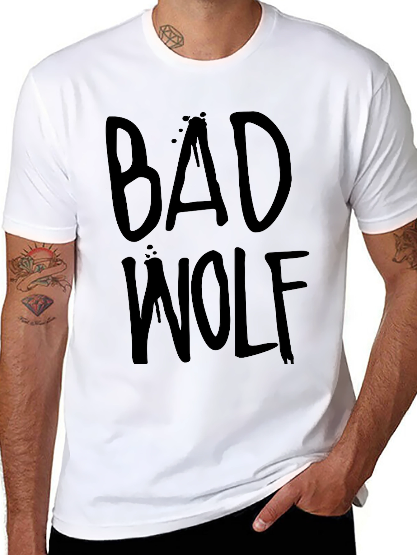 Black Bad Wolf Graphic T-Shirt - Black view 8