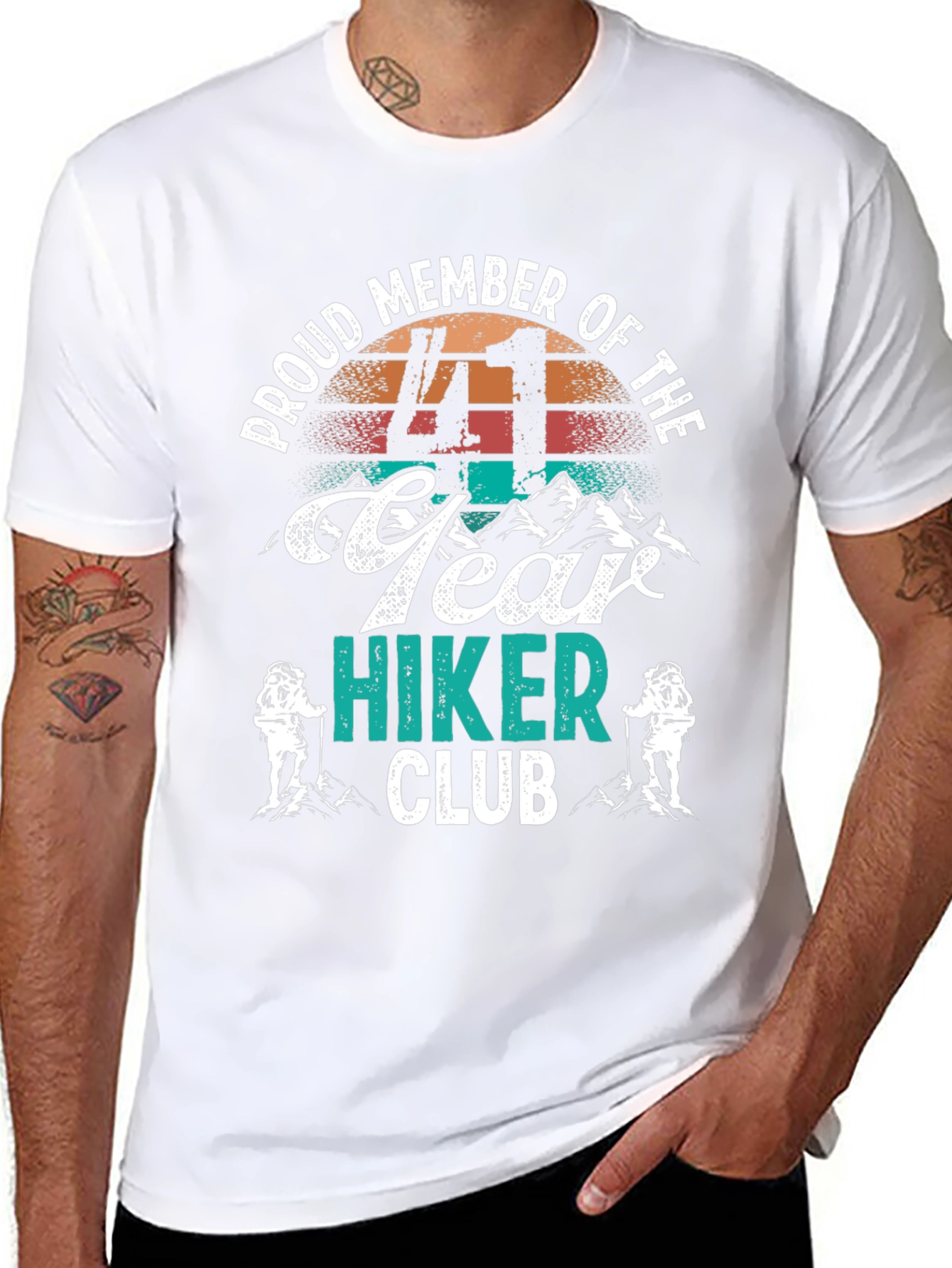 Black Proud 41 Year Hiker Club T-Shirt view 8