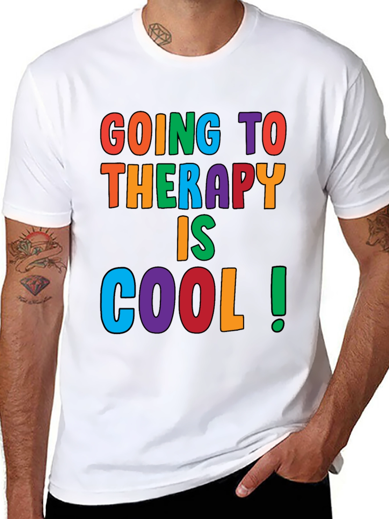 Black Therapy Is Cool Graphic Tee - Comfort Fit view 8