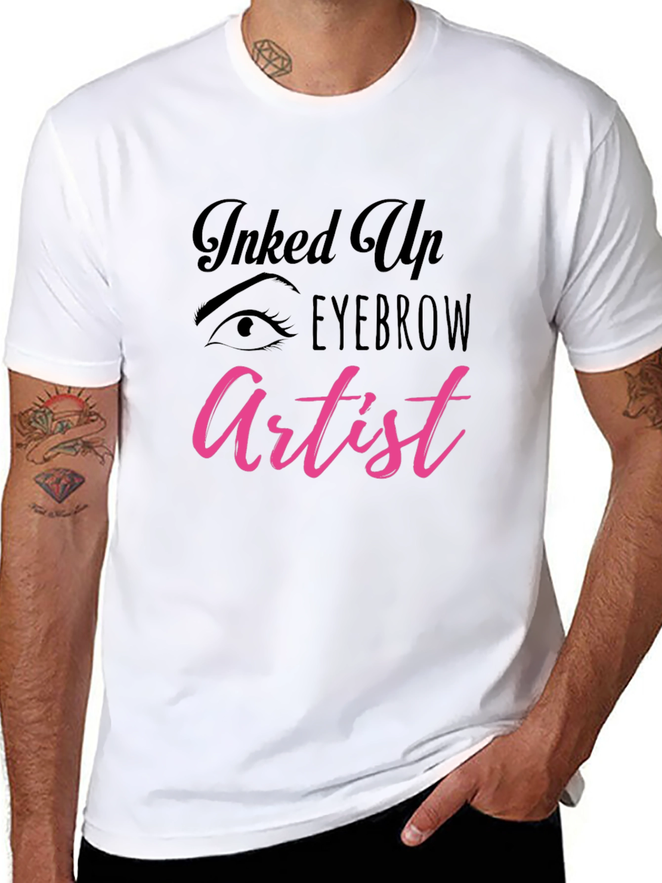 Black Inked Up Eyebrow Artist T-Shirt view 8