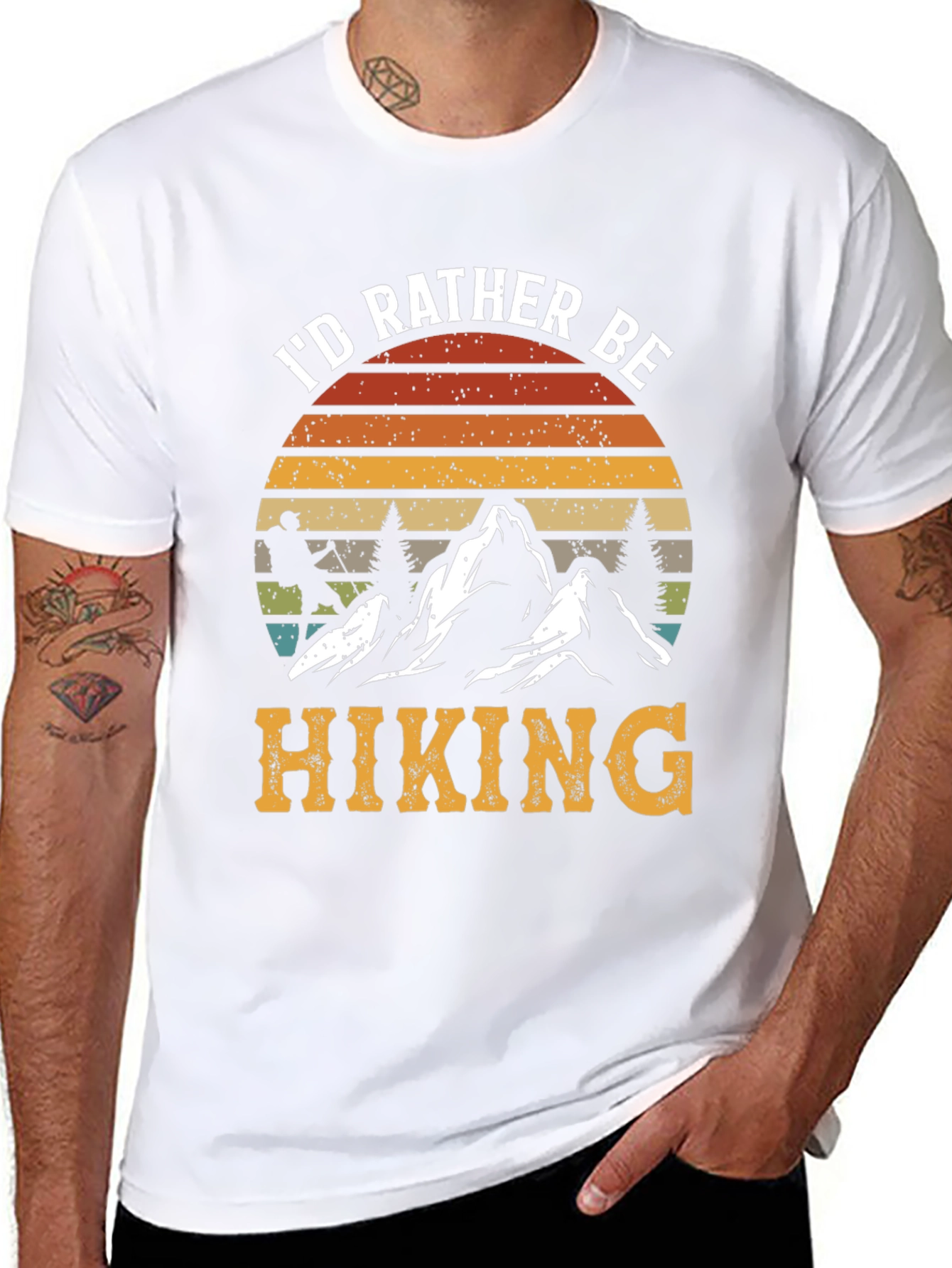 Black I'd Rather Be Hiking Graphic Tee - Outdoor Adventure Shirt view 8