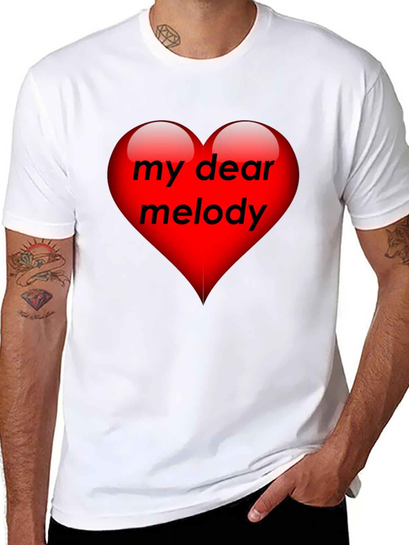 Black My Dear Melody Heart Graphic T-Shirt view 8