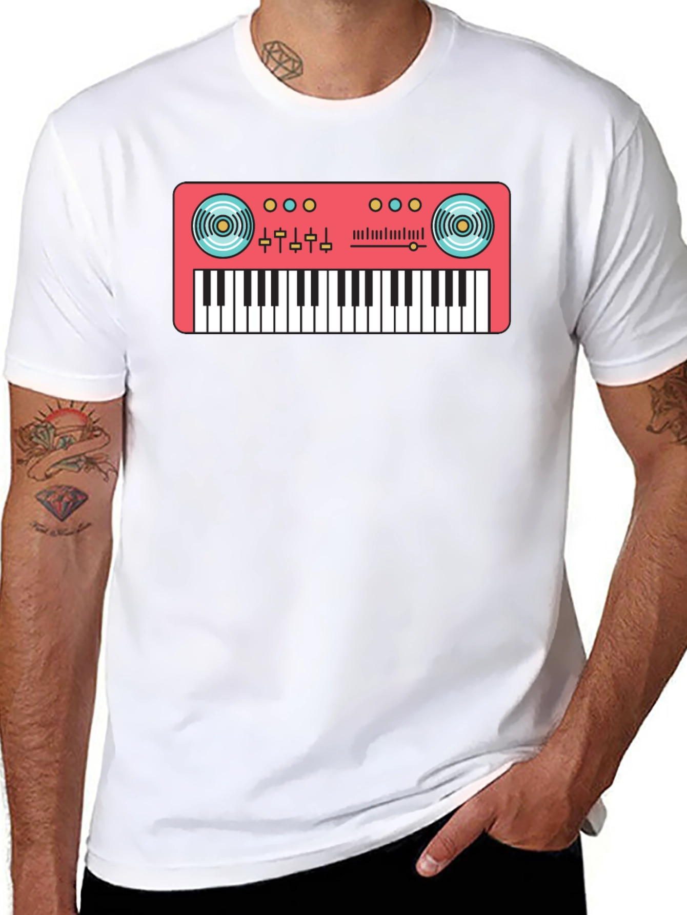 Black Synth Graphic T-Shirt - Retro Music Tee view 8