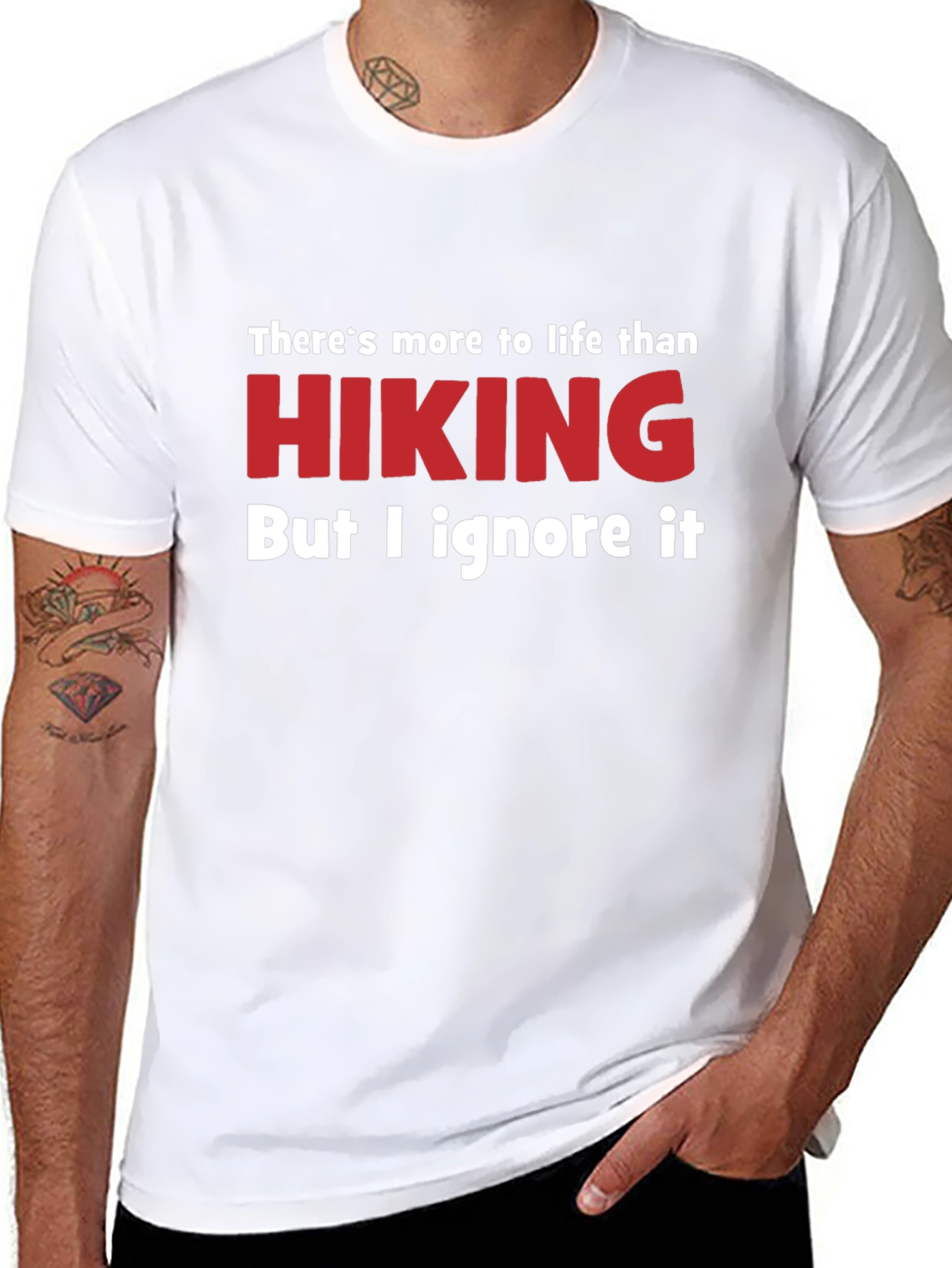 Black Funny Hiking T-Shirt - Ignore Life view 8