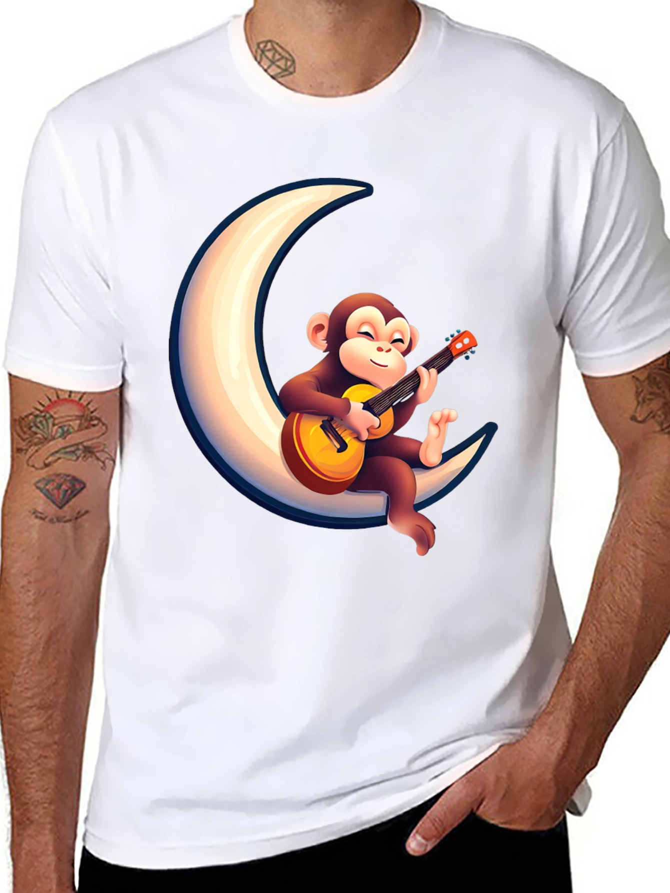 Black Monkey on the Moon T-Shirt view 8