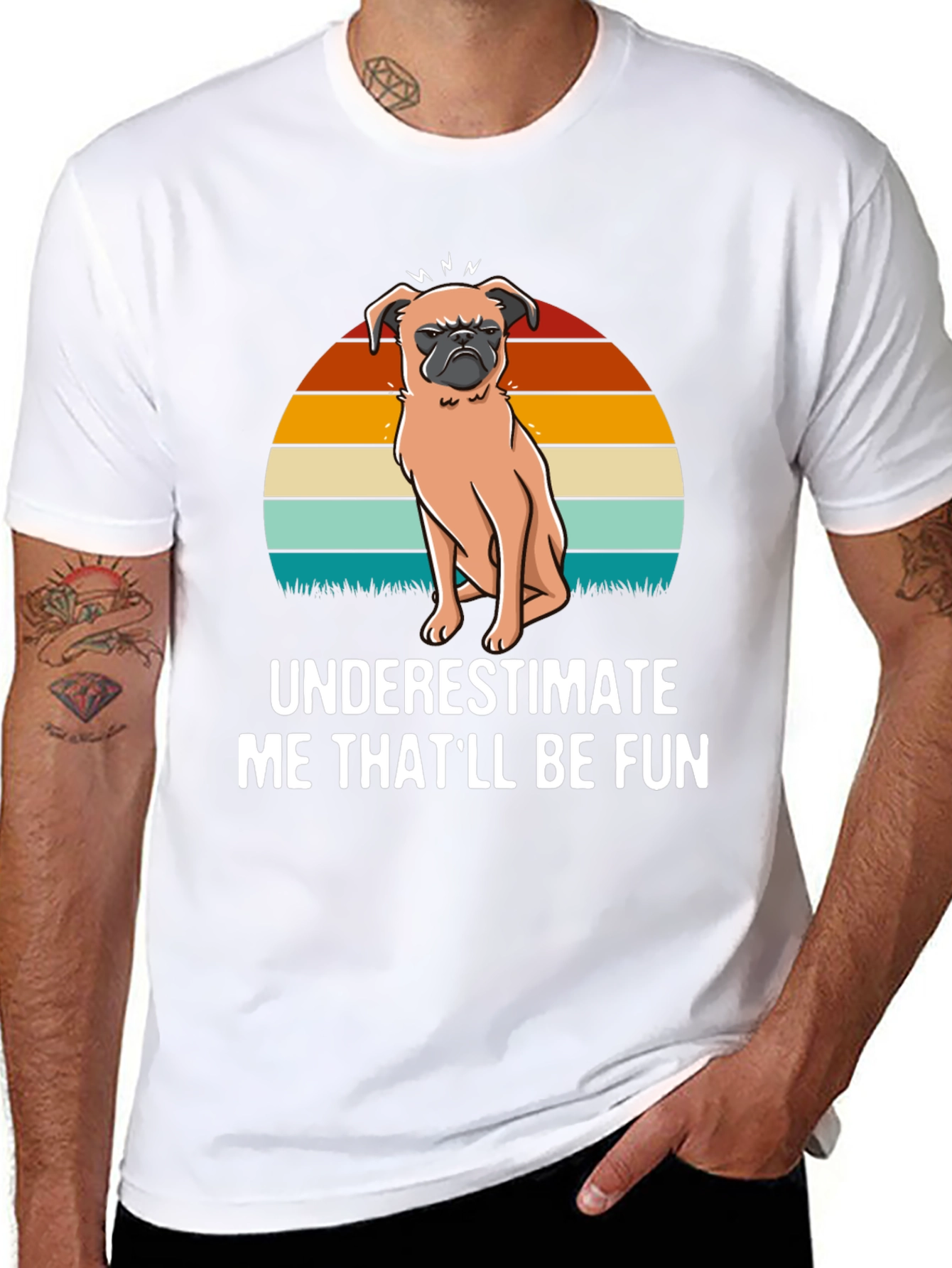Black Grumpy Dog Graphic Tee - "Underestimate Me That'll Be Fun" view 8