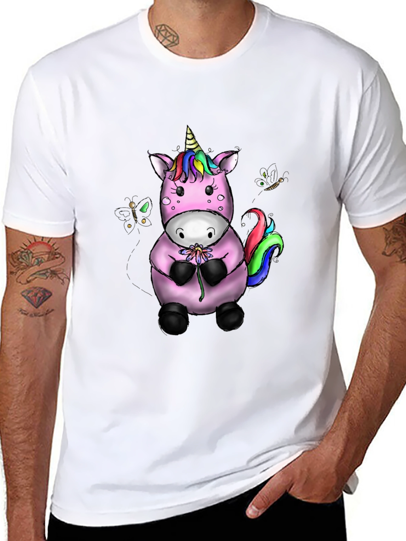 Black Unicorn Graphic Black T-Shirt view 8