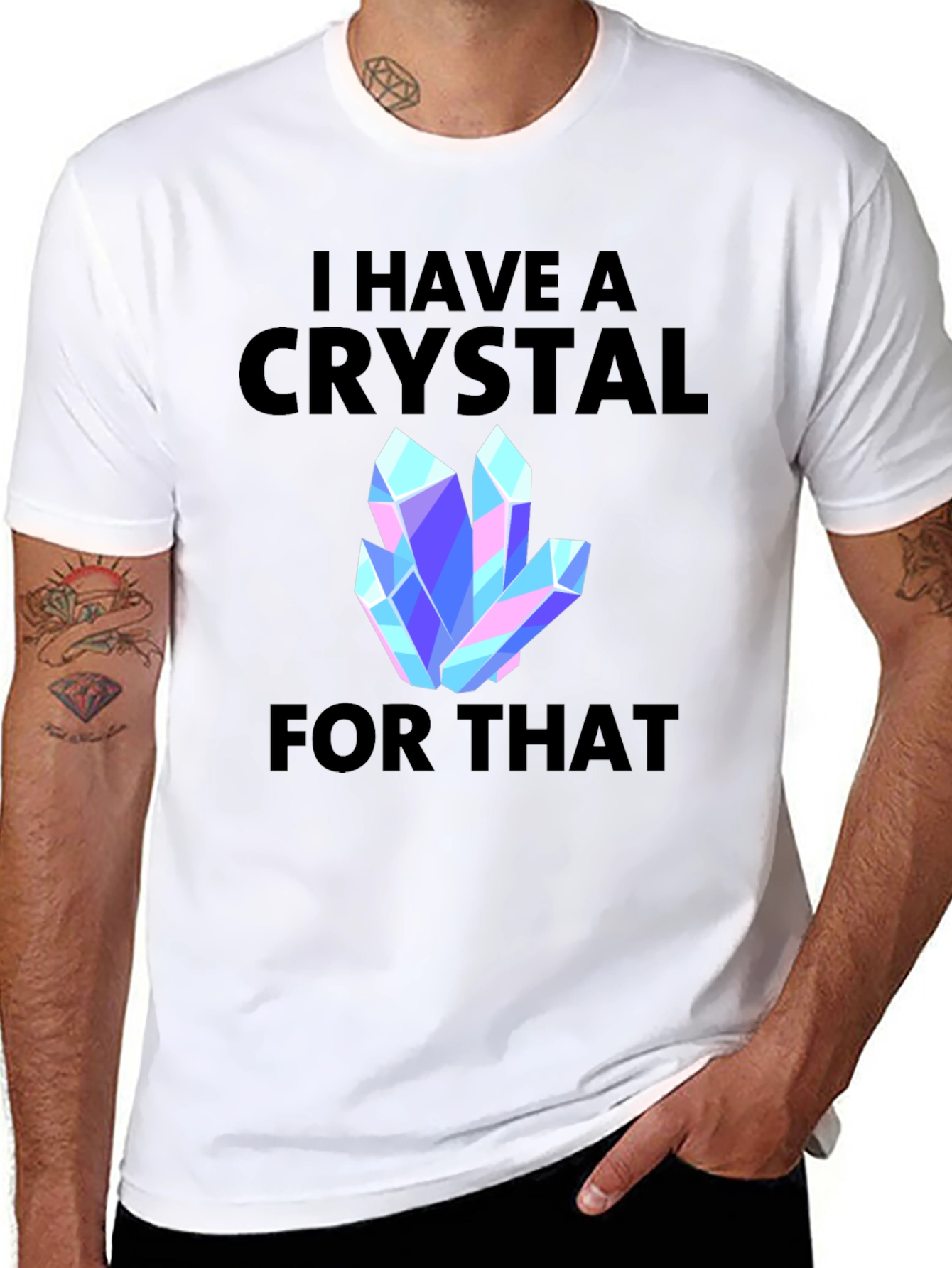 Black I Have a Crystal For That Graphic Tee view 8