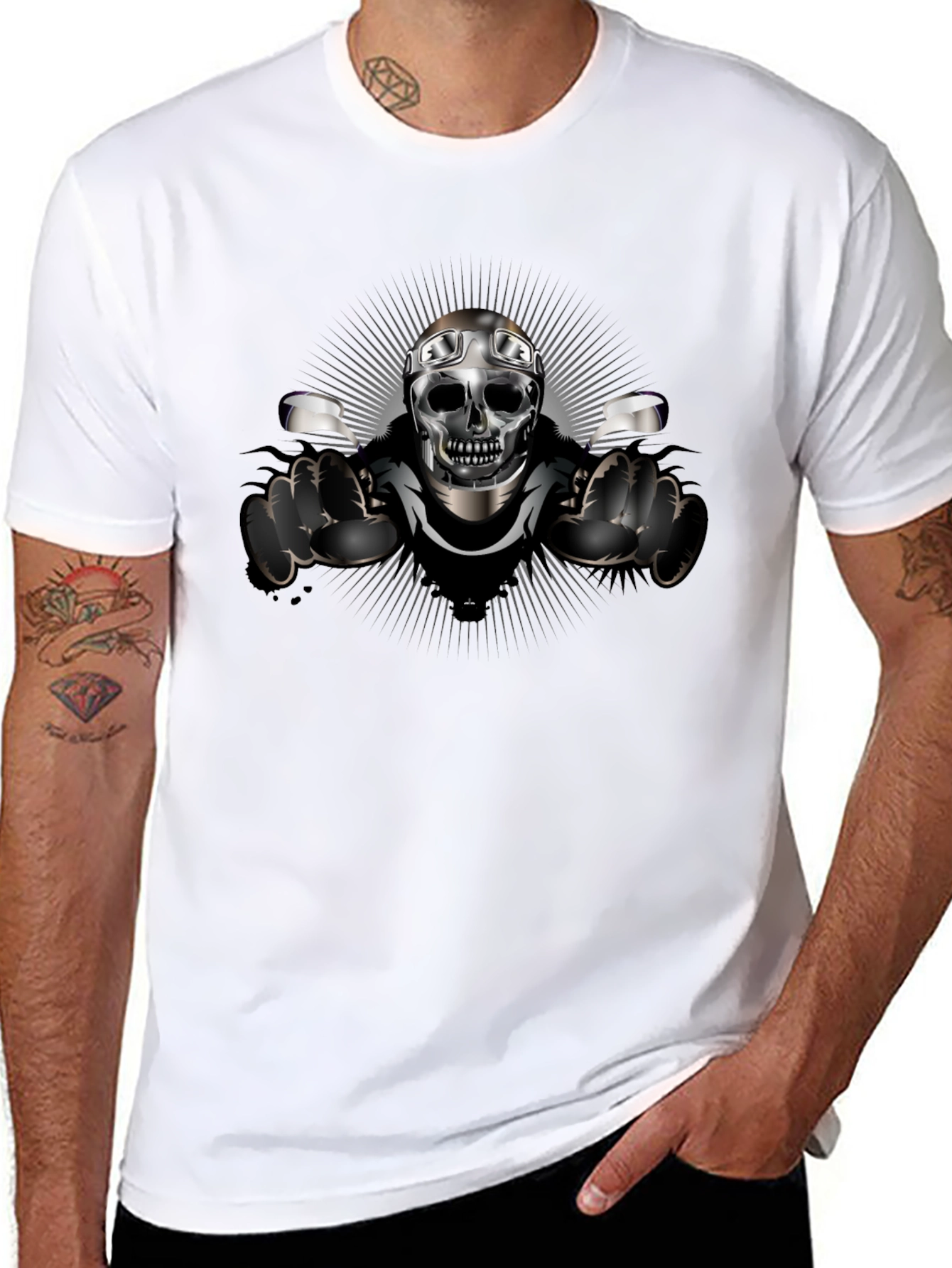 Black Skull Biker T-Shirt - Ride or Die view 8
