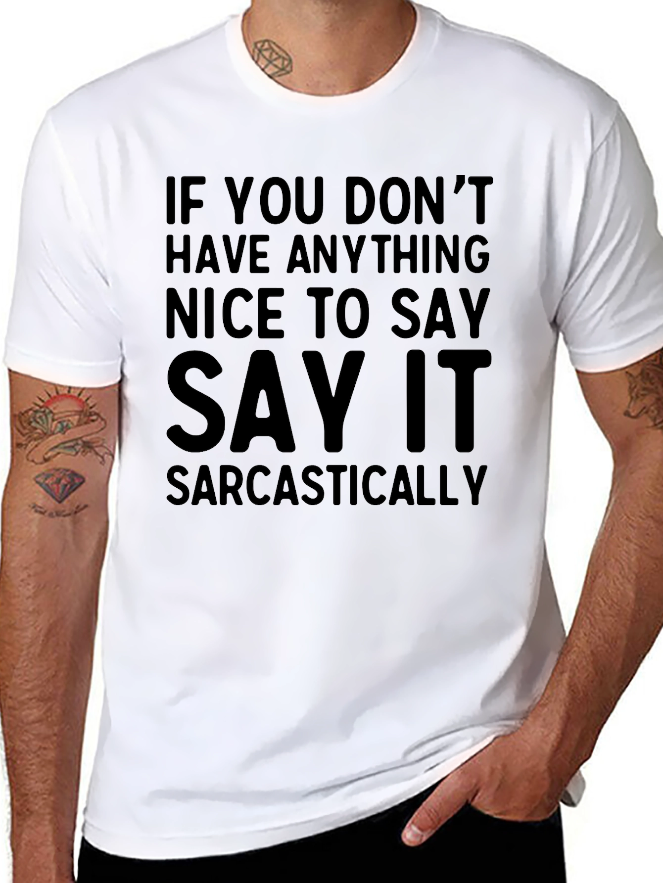 Black Sarcastic Humor Graphic Tee - Funny Statement Shirt view 8