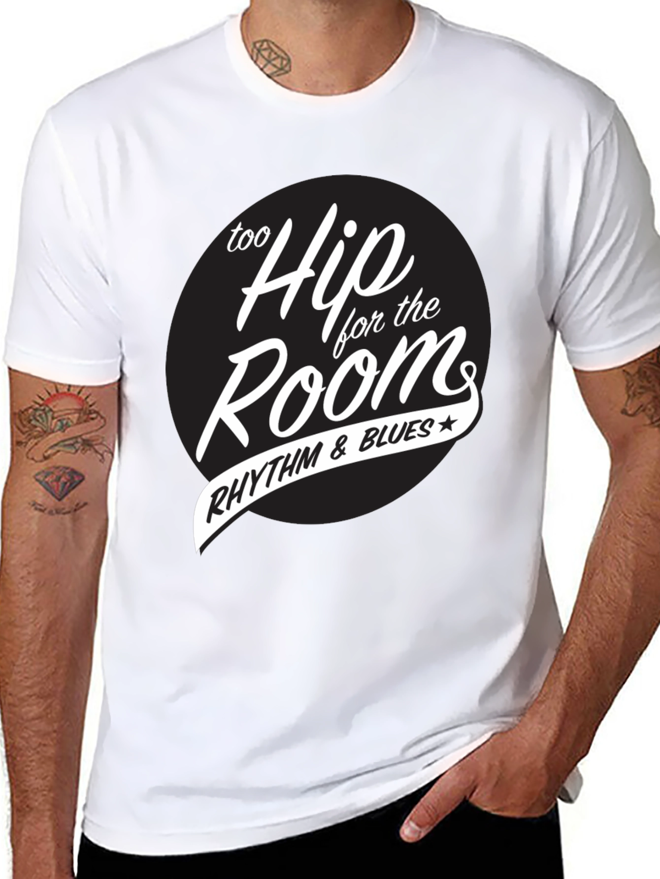 Black Too Hip for the Room Rhythm & Blues T-Shirt view 8