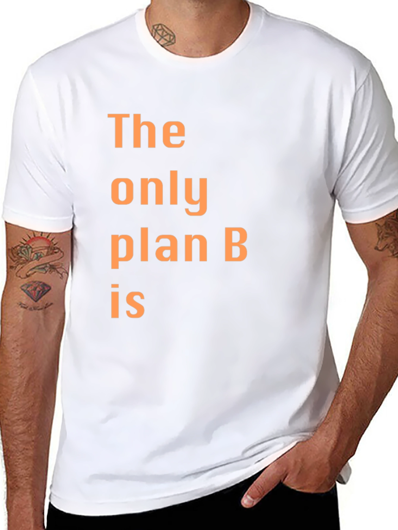 Black The Only Plan B T-Shirt - Humorous Graphic Tee view 8