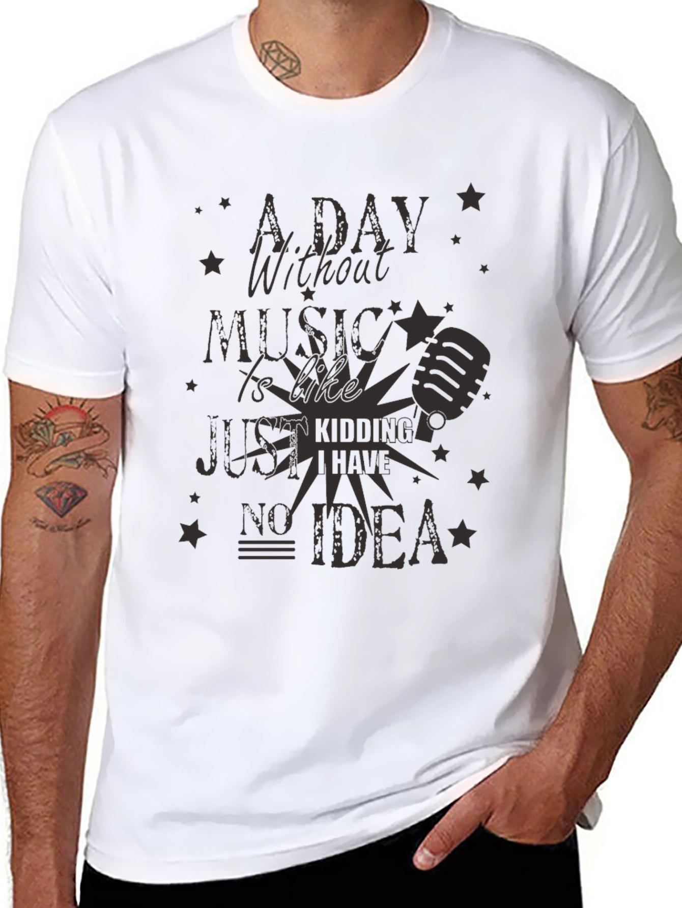 Black Music Lover's Tee: A Day Without Music view 8