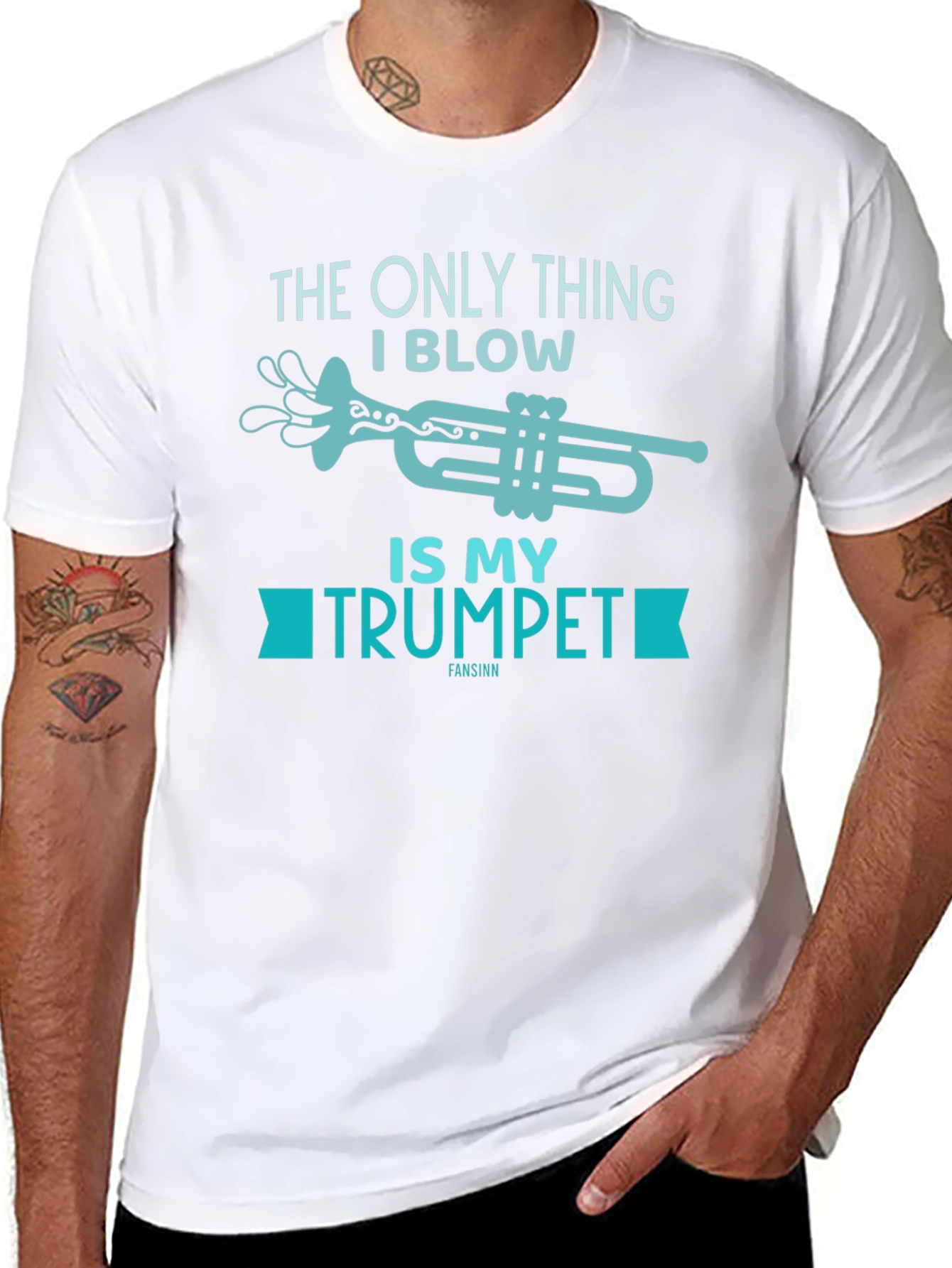 Black Funny Musician T-Shirt - The Only Thing I Blow Is My Trumpet view 8