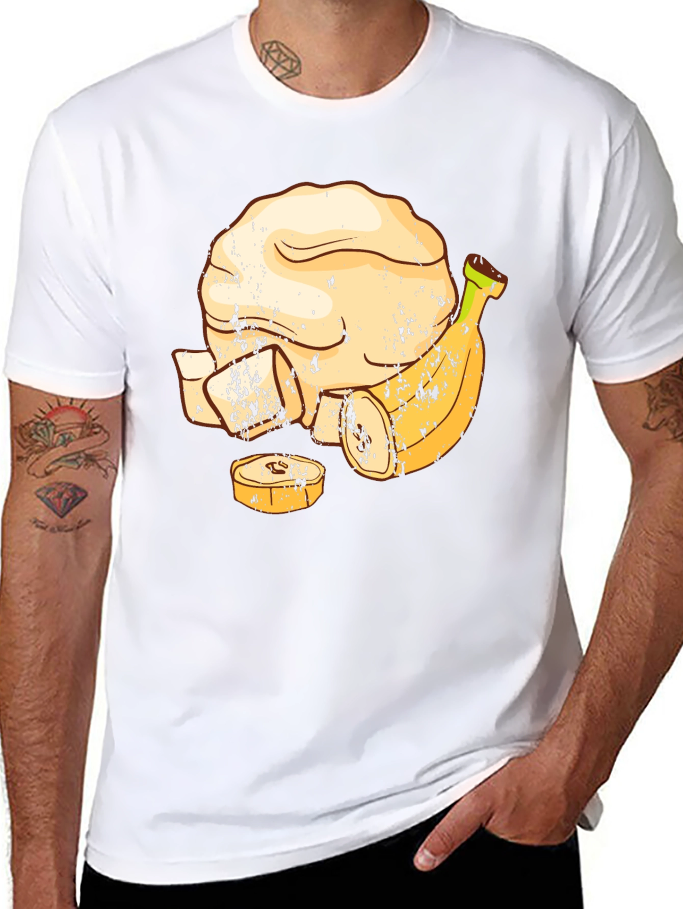 Black Banana Bread Graphic Tee - Novelty Food Shirt view 8