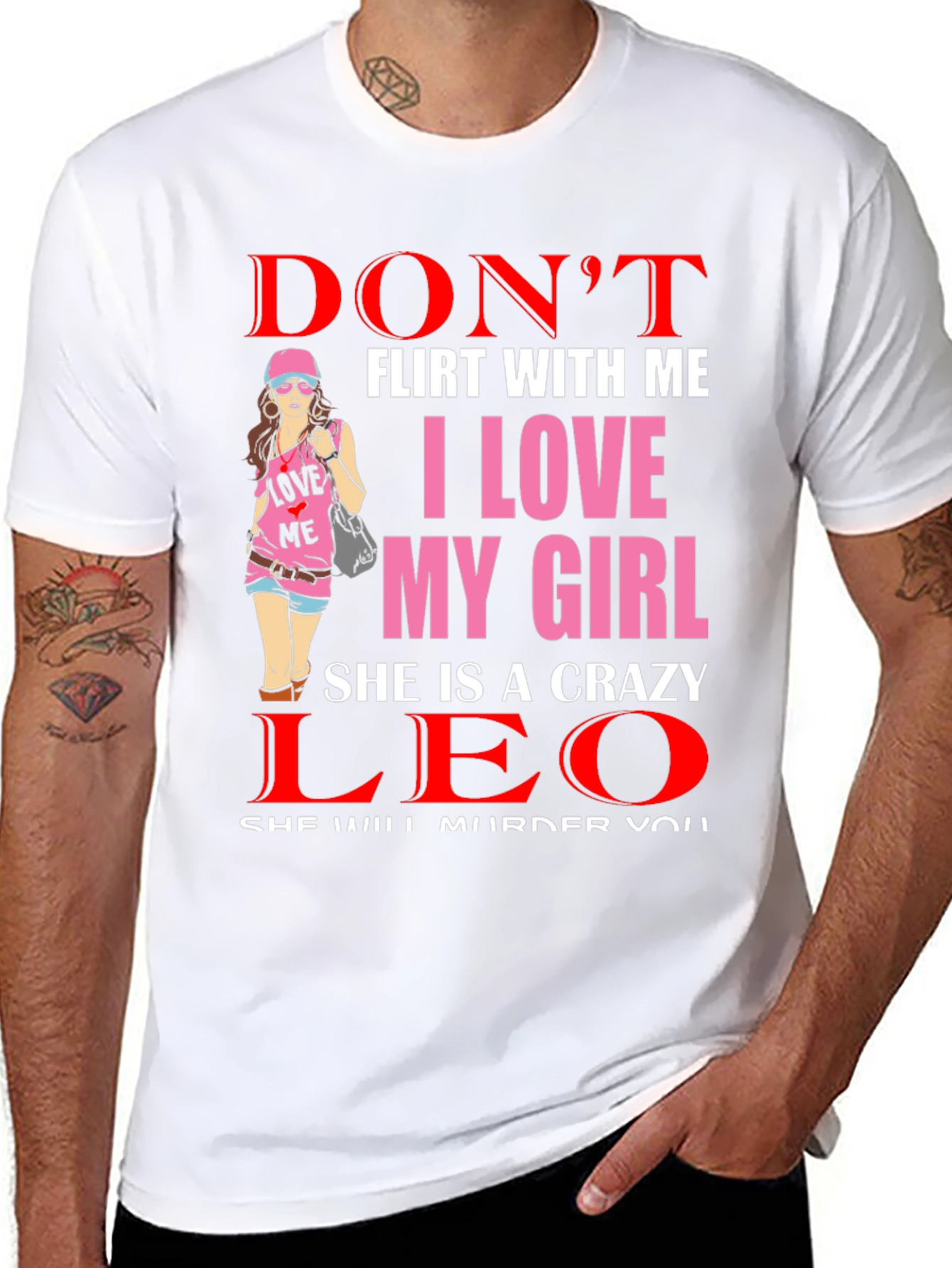 Black Crazy Leo Girl Graphic Tee view 8