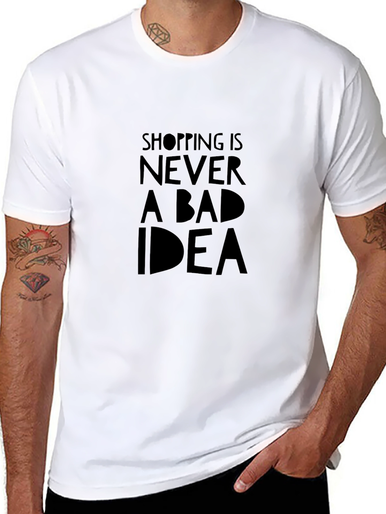 Shopping is Never a Bad Idea Black T-Shirt - 8