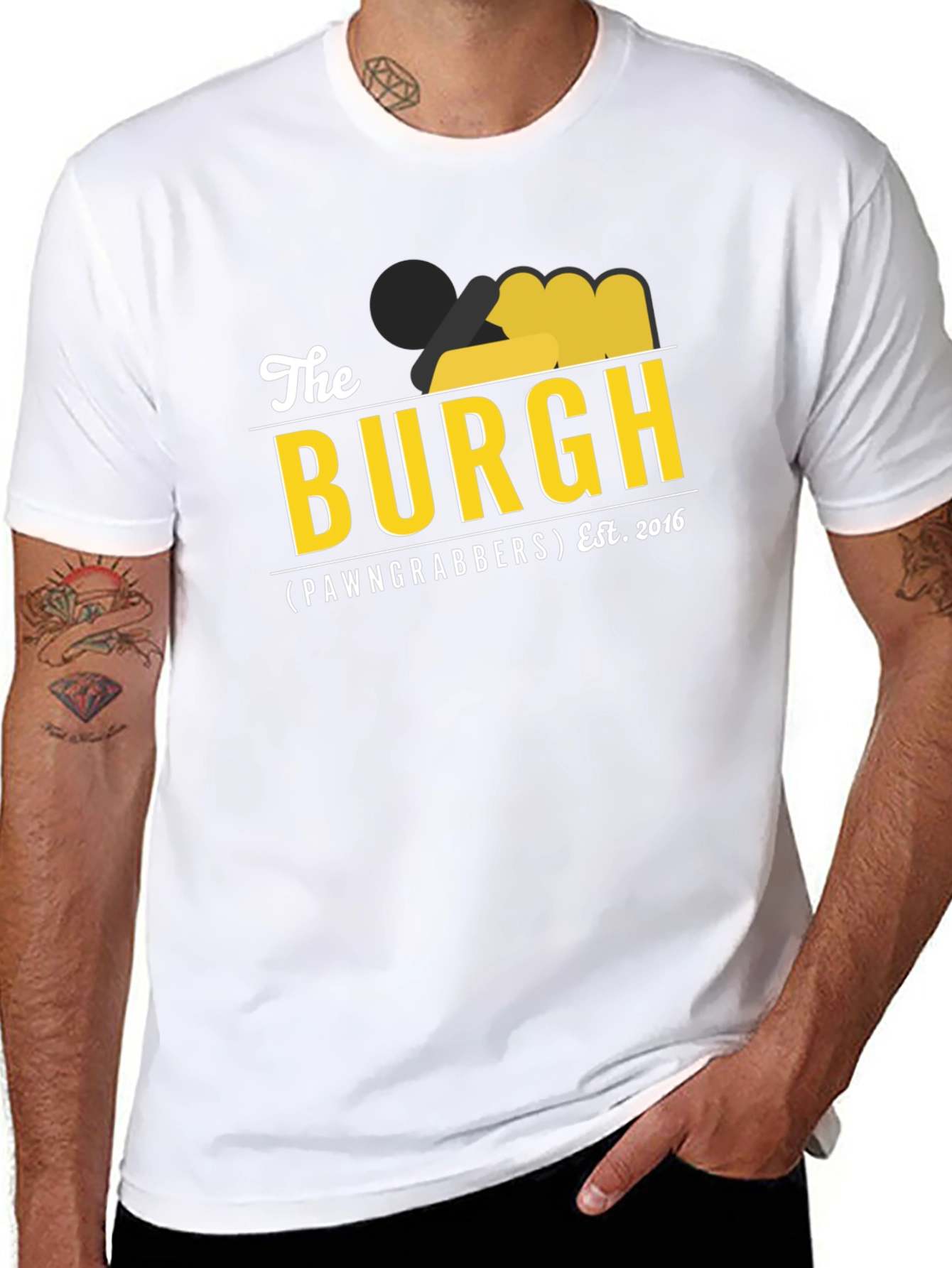 Black The Burgh Pawngrabbers Est. 2016 T-Shirt view 8