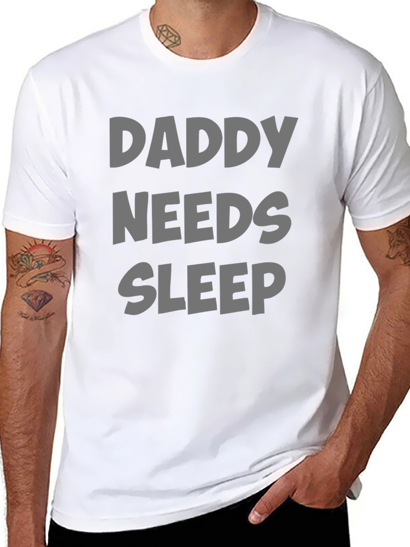 Black Daddy Needs Sleep T-Shirt - Comfortable Dad Life Tee view 8