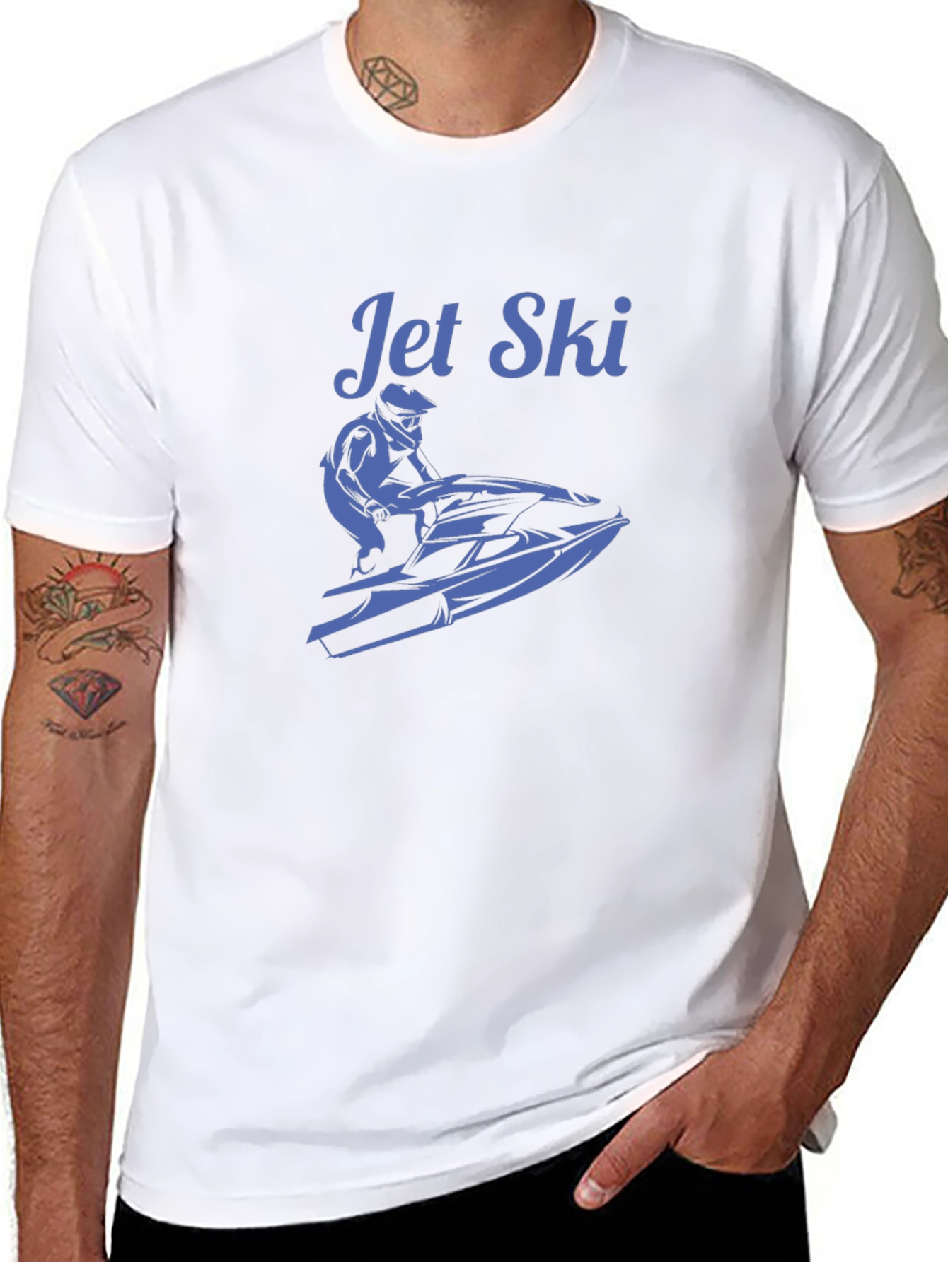Black Jet Ski Graphic T-Shirt - Black view 8