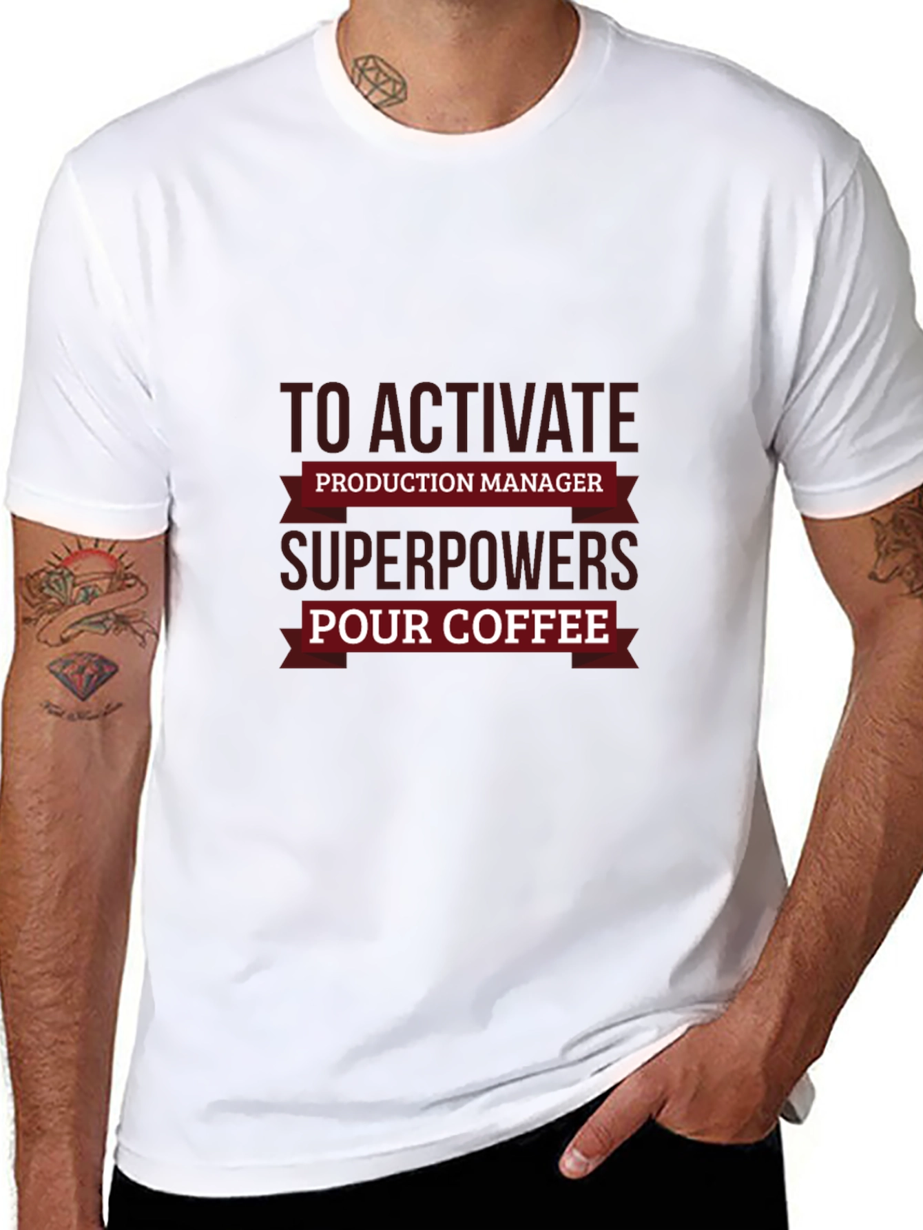 Black Production Manager Superpowers Coffee T-Shirt view 8