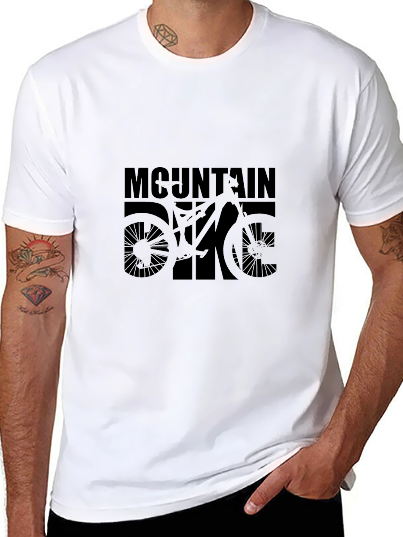 Black Mountain Bike Graphic T-Shirt - Black view 8