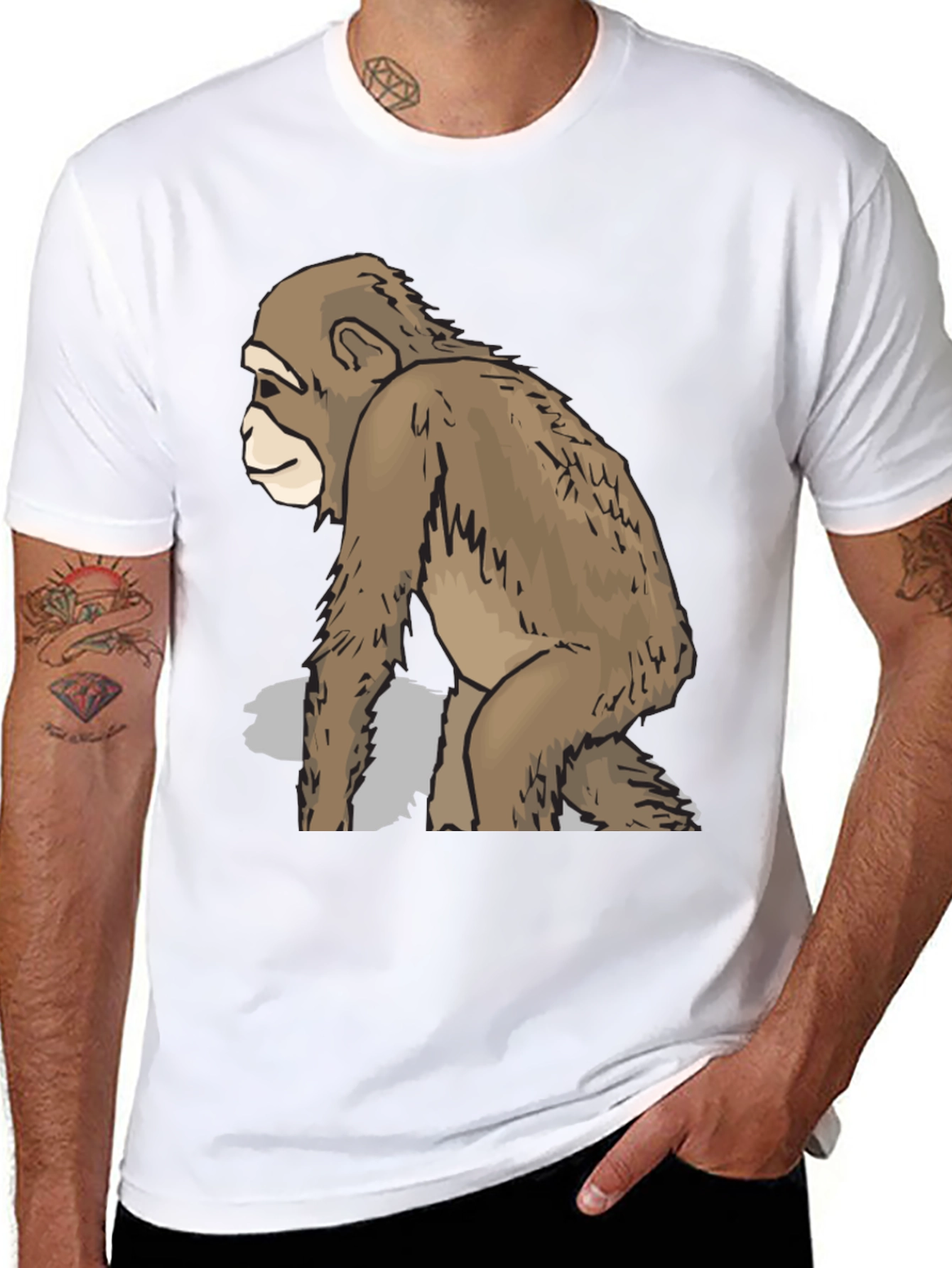 Black Cool Ape Graphic Black T-Shirt view 8