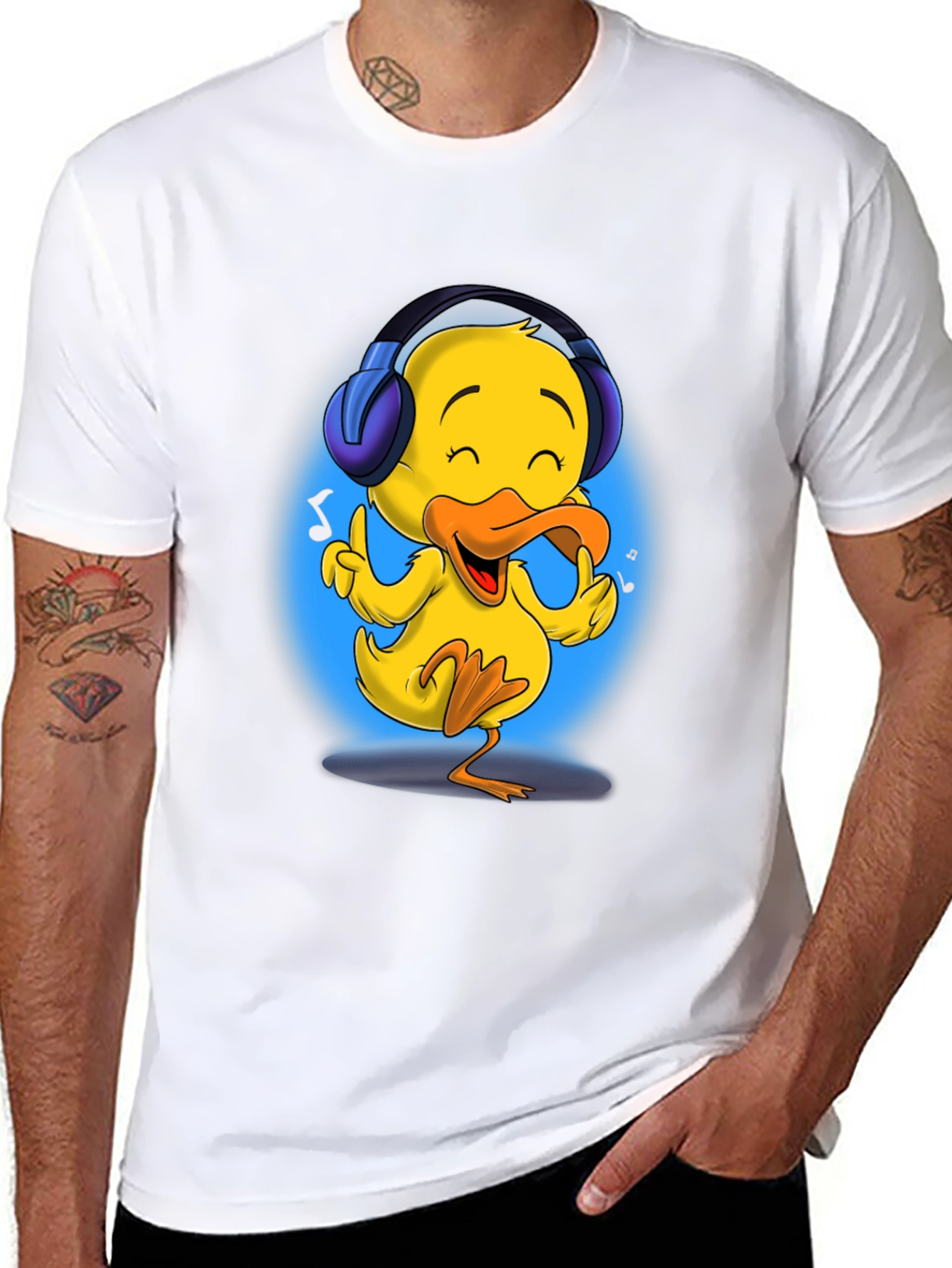 Black Cool Duck T-Shirt - Music Lover Edition view 8