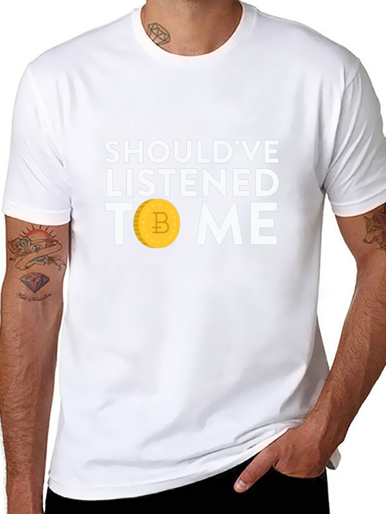 Black Bitcoin Crypto T-Shirt - Should've Listened to Me! view 8