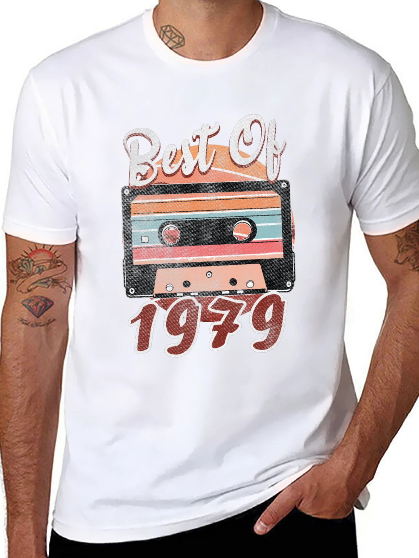 Black Best Of 1979 Cassette Tape Graphic T-Shirt view 8