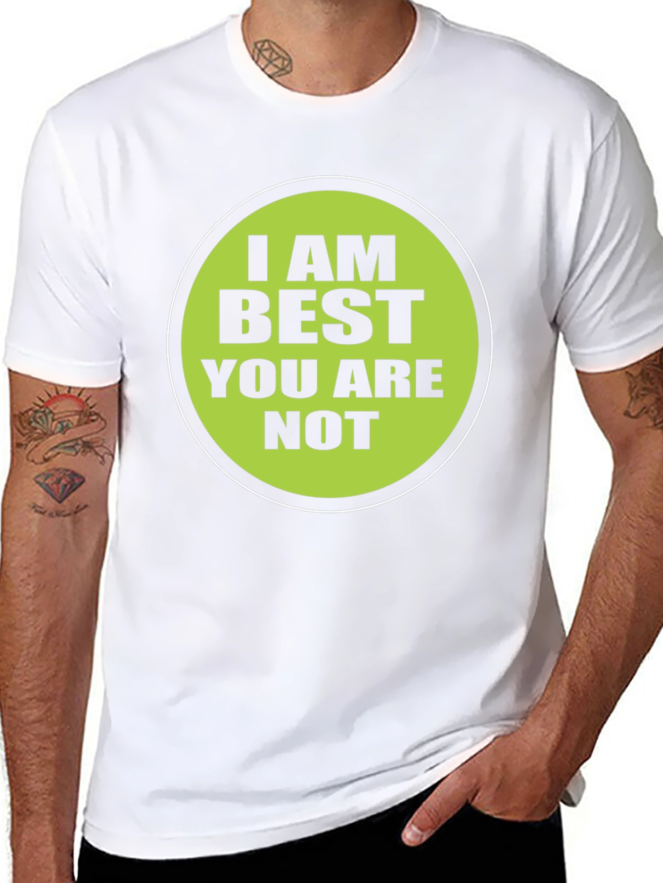 Black Funny "I AM BEST YOU ARE NOT" Graphic T-Shirt view 8