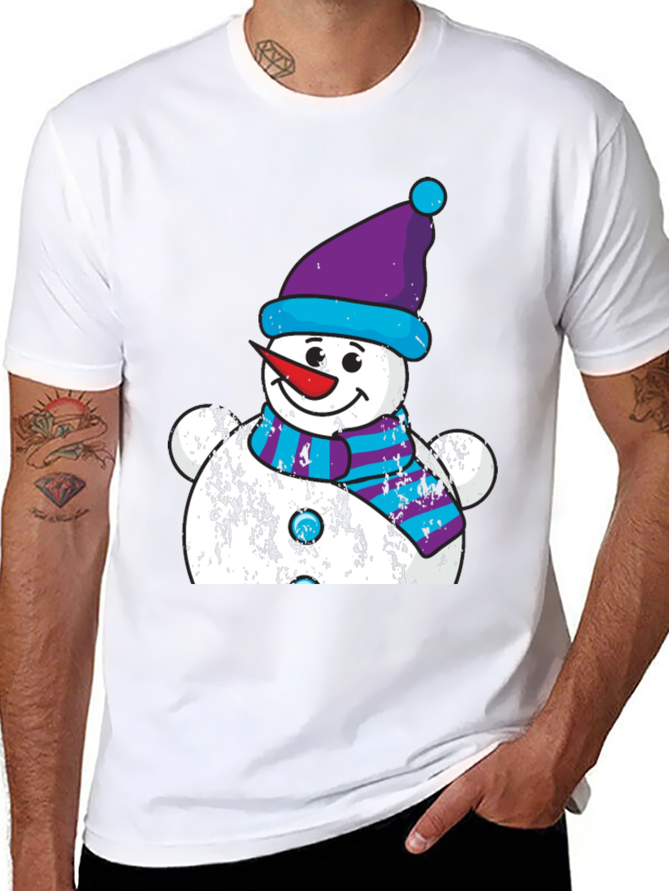 Black Festive Snowman Graphic Tee - Holiday Cheer view 8