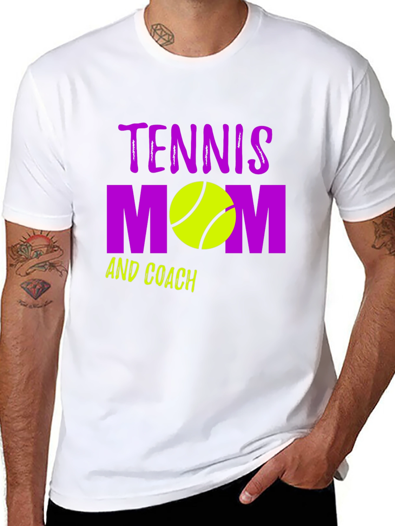 Black Tennis Mom and Coach Black Graphic T-Shirt view 8