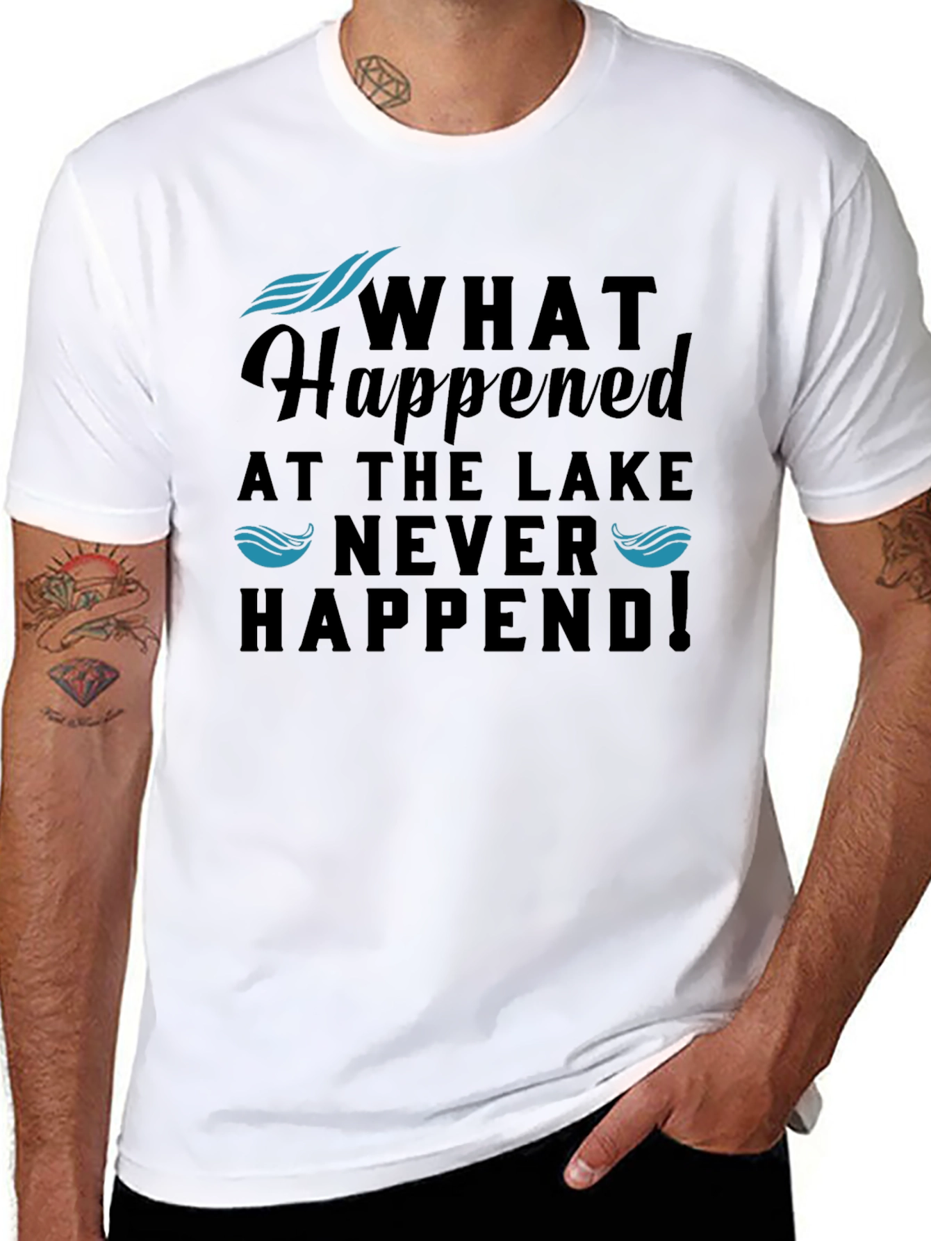 Black What Happened at the Lake T-Shirt view 8