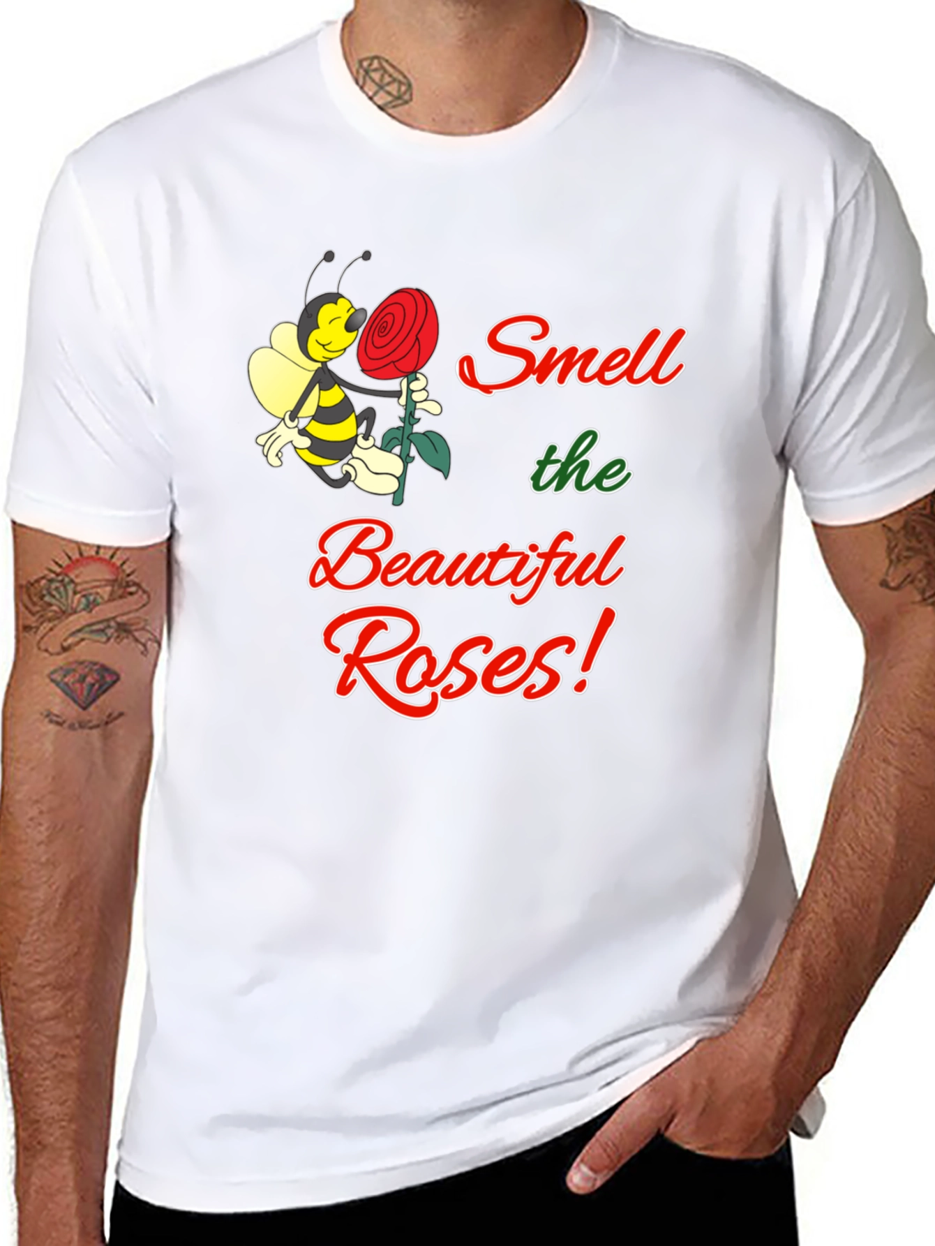 Black Smell the Beautiful Roses Black T-Shirt view 8
