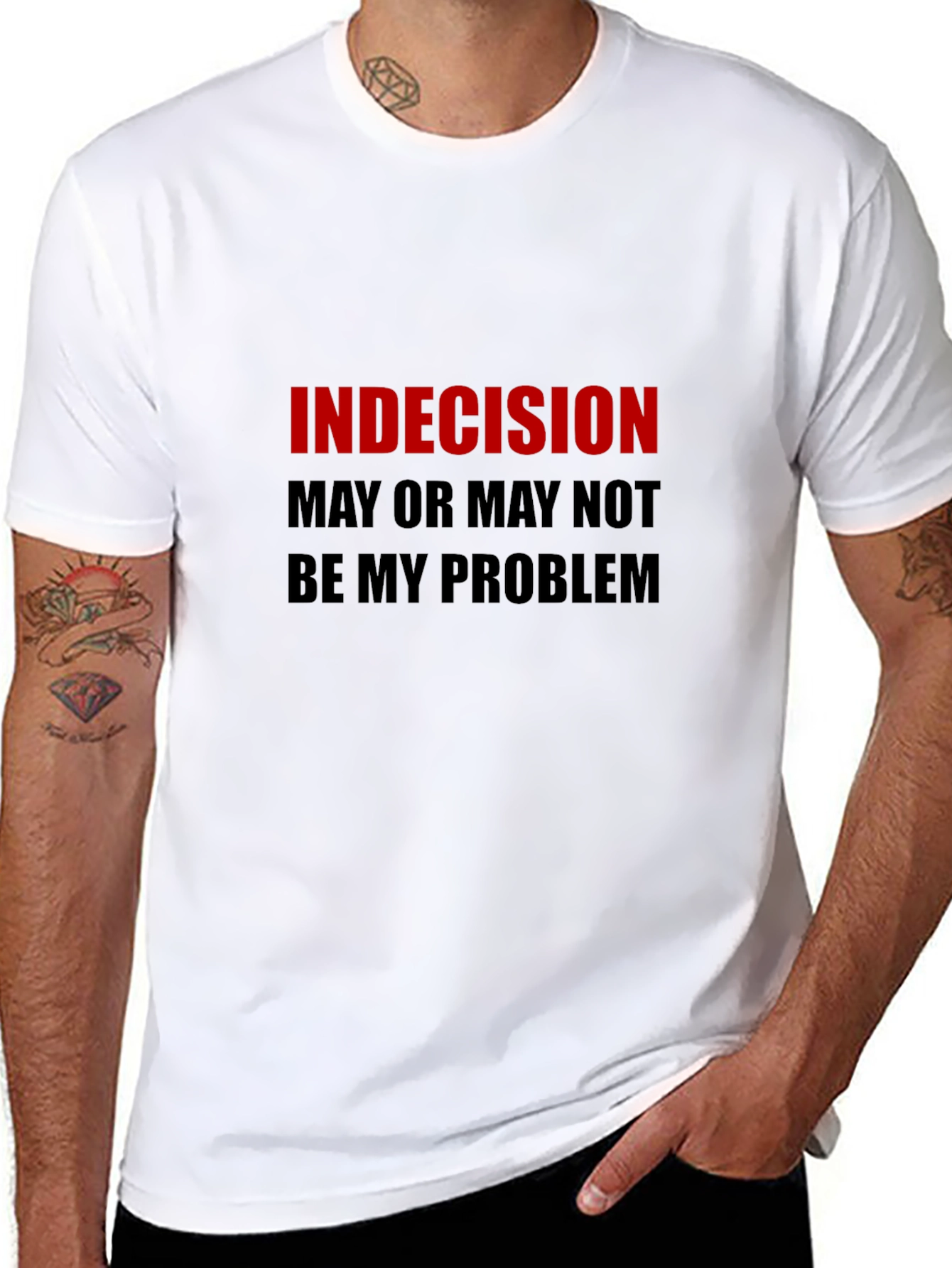 Black Indecision Funny Graphic T-Shirt view 8