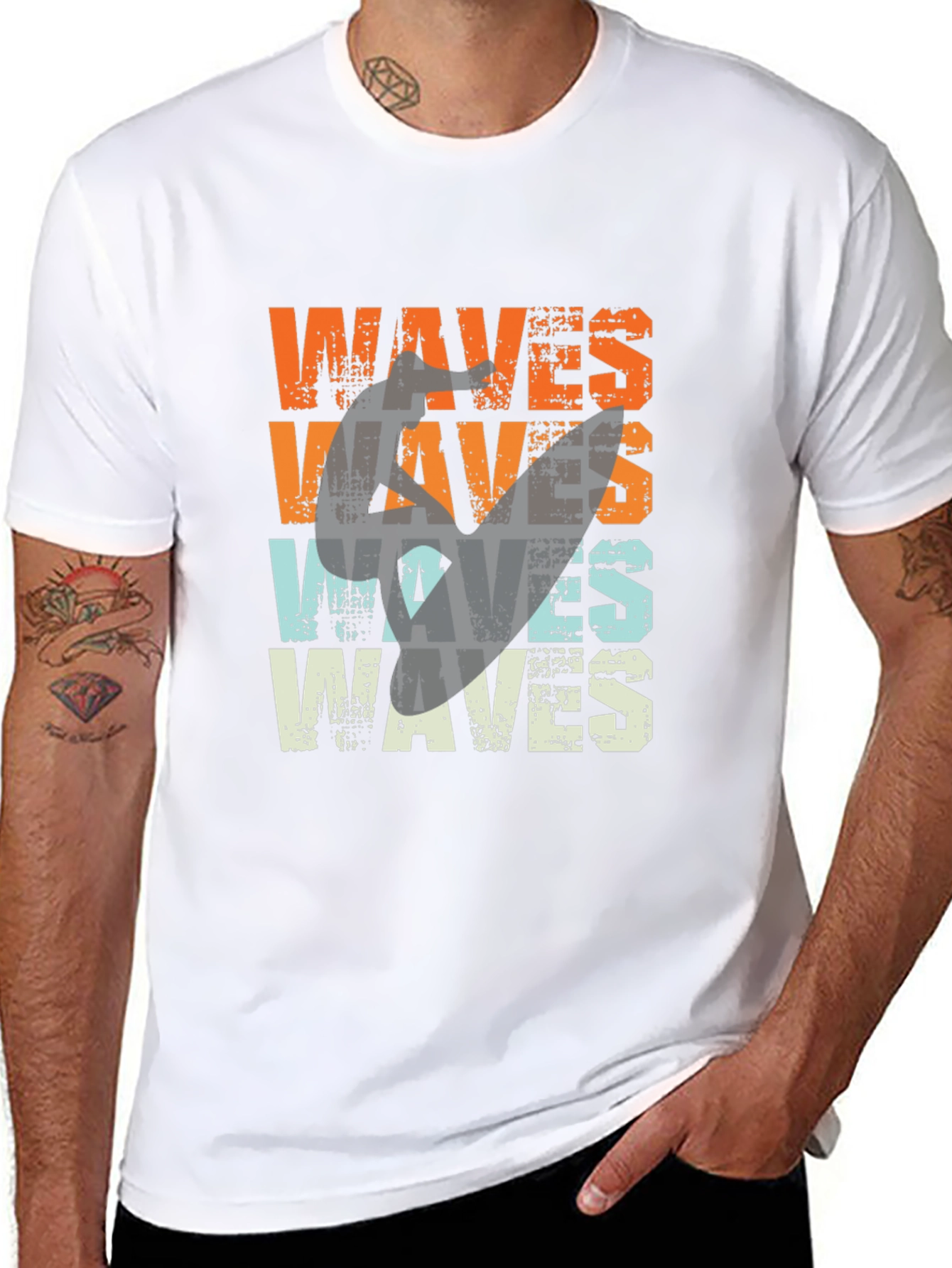 Retro Waves Graphic Tee - Surfer Style T-Shirt - 8