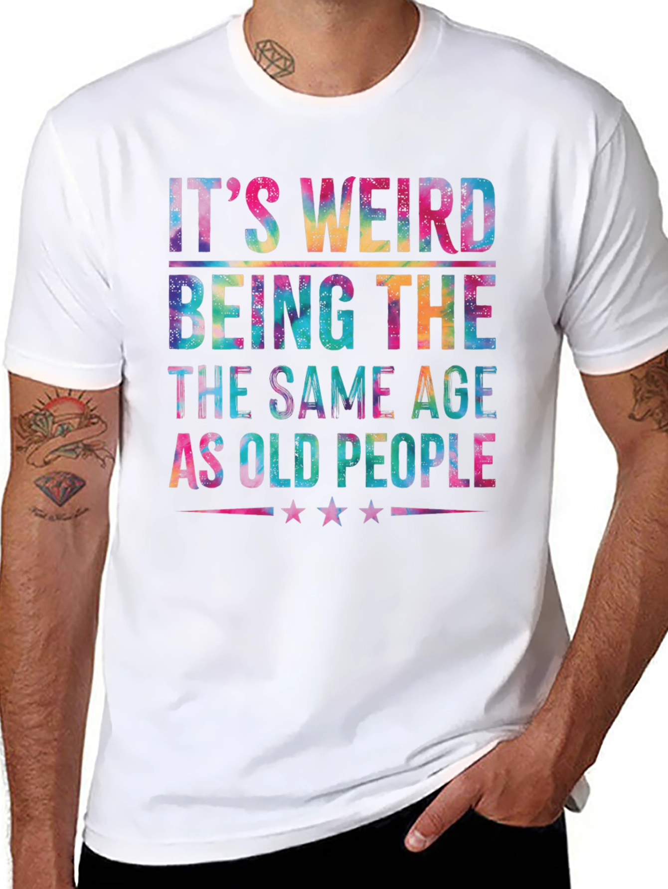 Black It's Weird Being The Same Age As Old People T-Shirt view 8