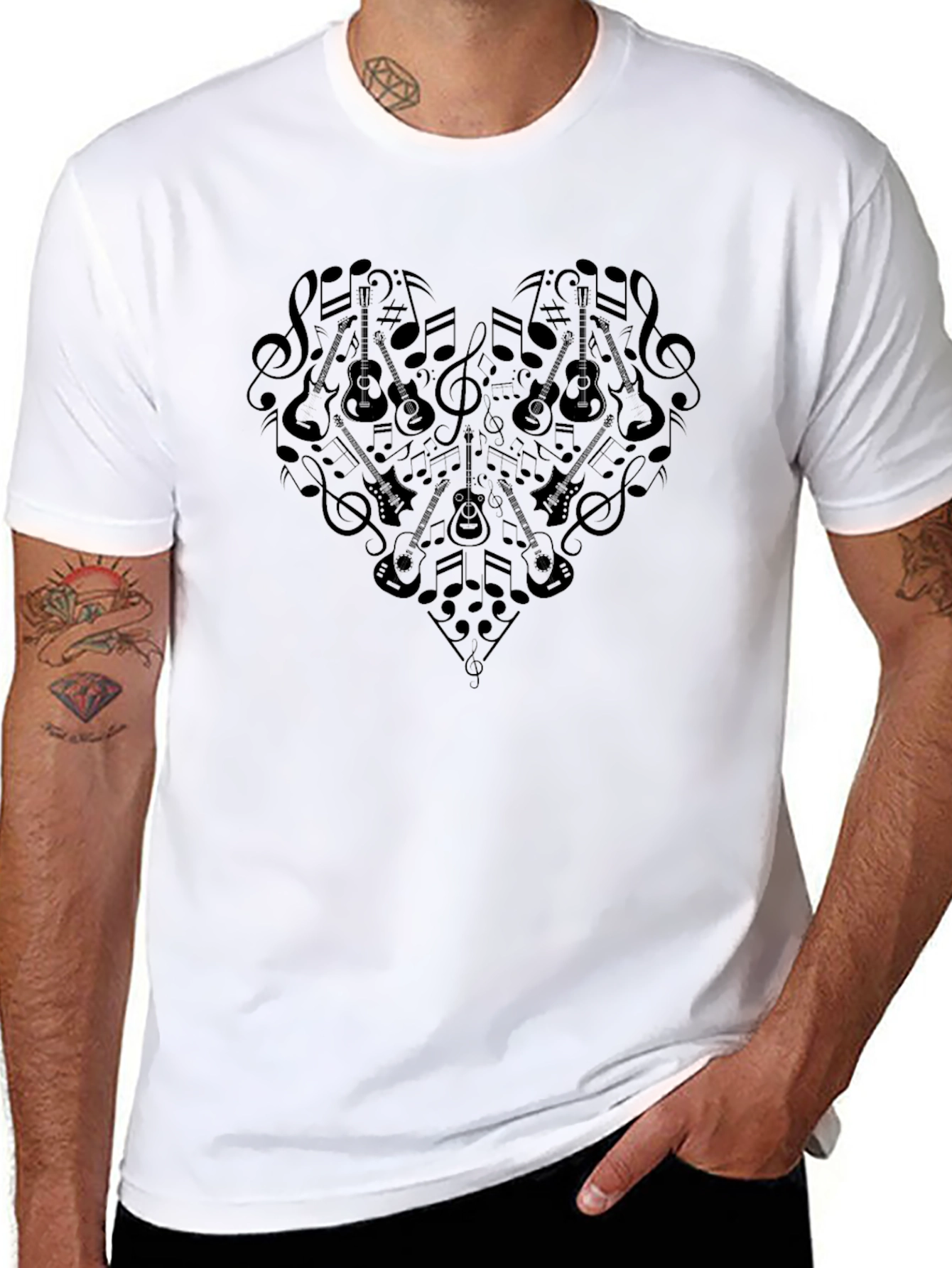 Black Musical Heart Graphic T-Shirt view 8